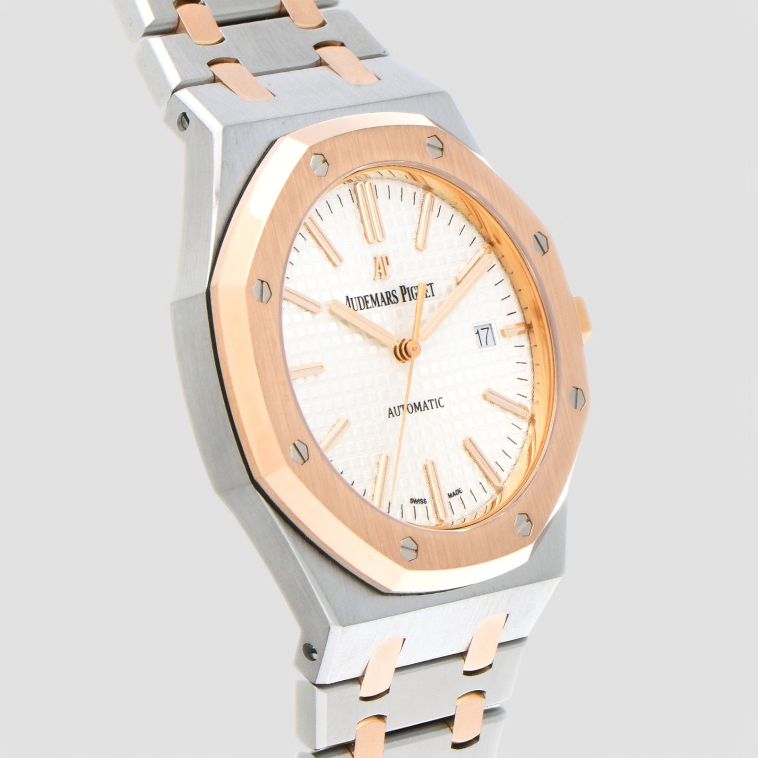 Royal Oak 15400 Rose Gold/ SS Silver Dial SS RARE