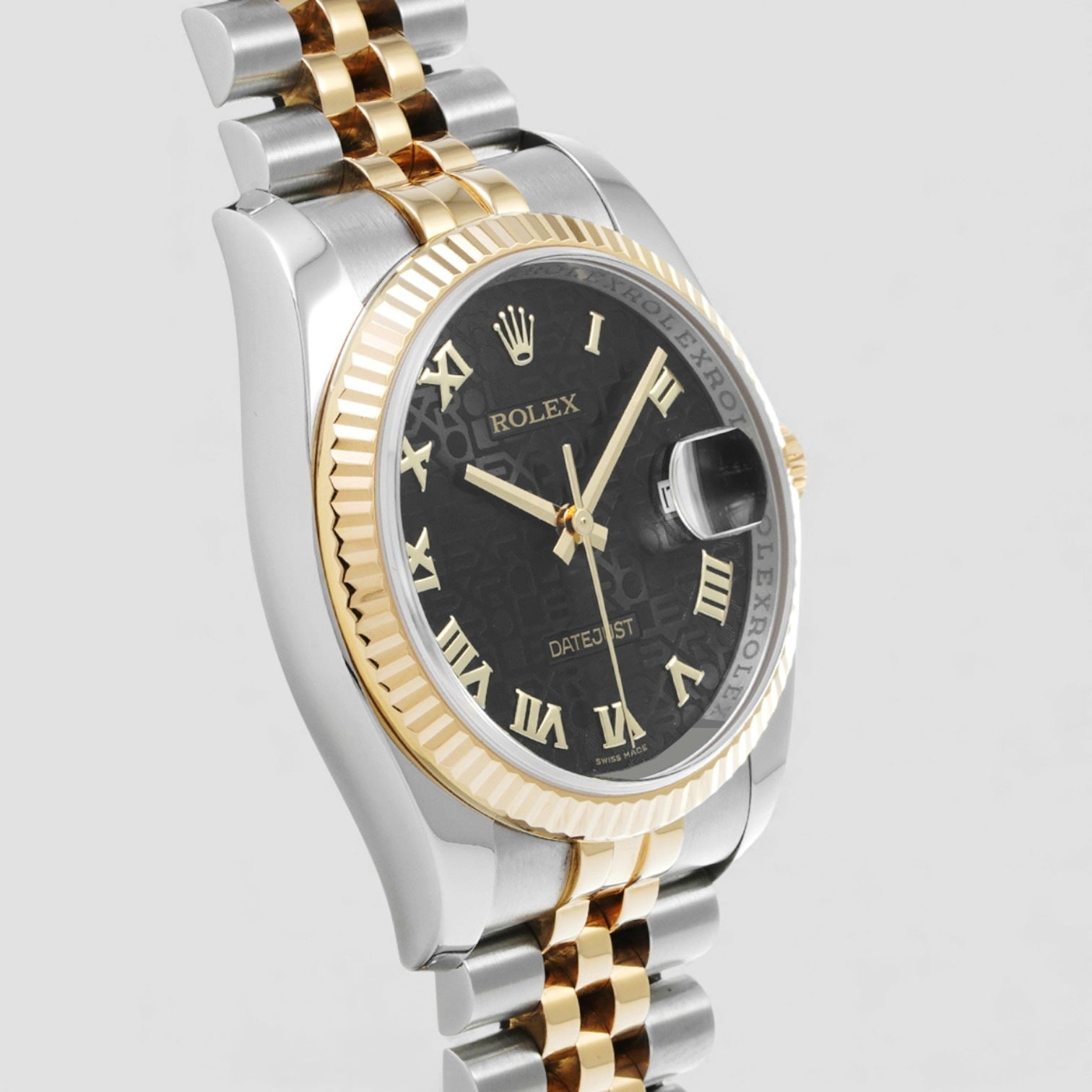 Datejust 36 Rolesor Yellow Fluted / Jubilee / Black Computer Roman