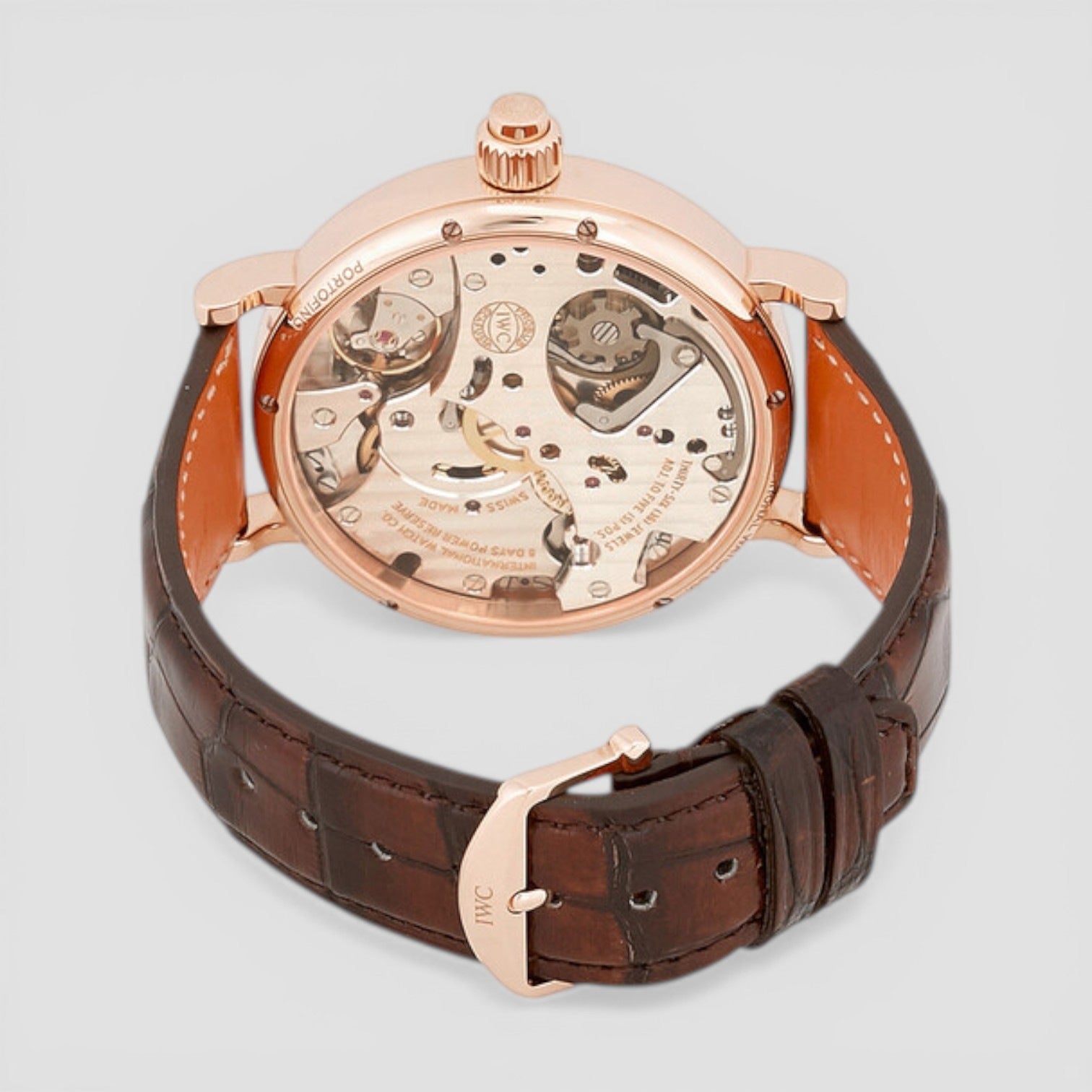 Portofino Monopusher Silver-Plated Dial Chronograph 18K Rose Gold Men's Watch