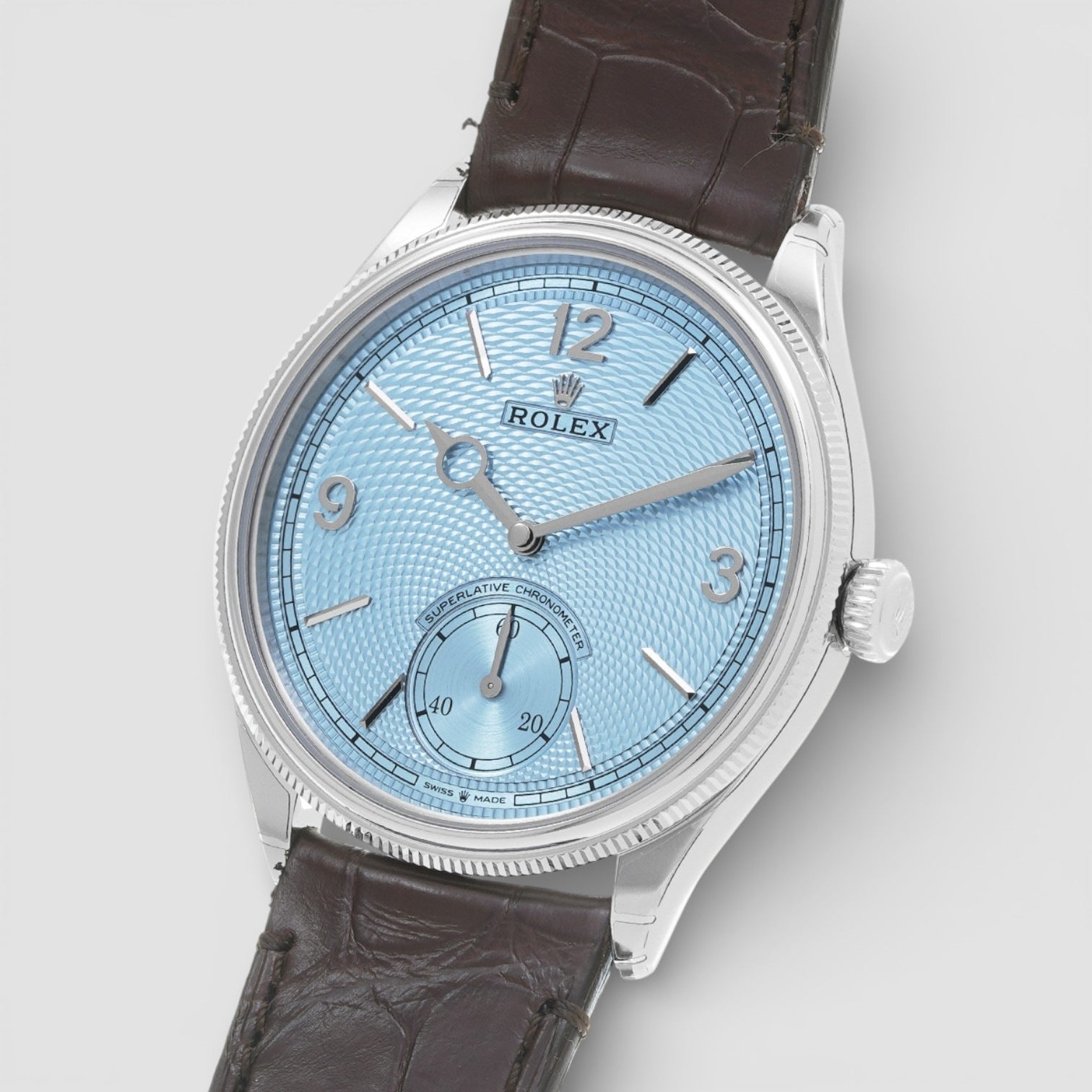 1908 Ice Blue Dial Leather Strap