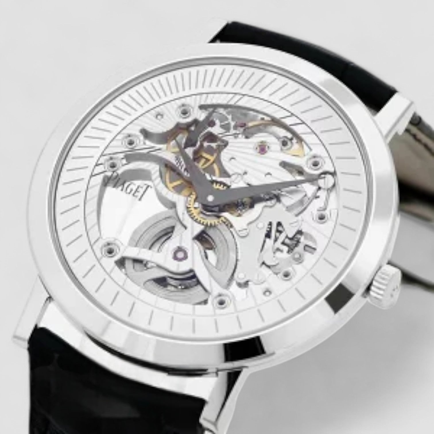 Skeleton White Gold Watch
