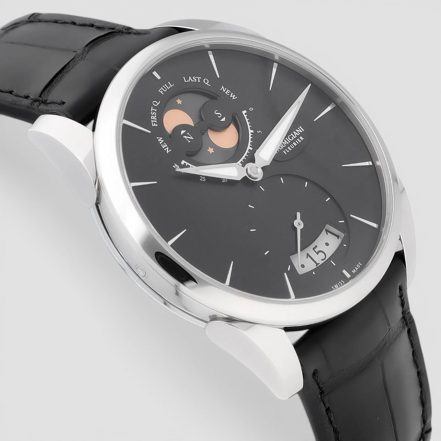 Tonda 1950 Lune 39.10 Steel / Black / Strap