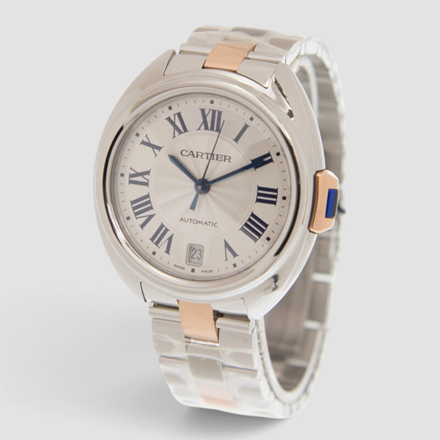 Clé de Cartier Automatic 40mm Steel & Rose Gold White Dial