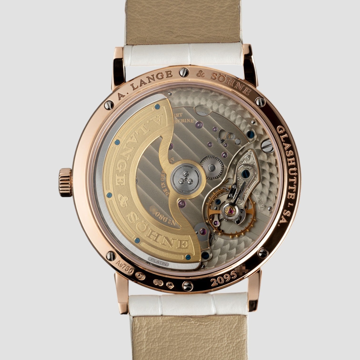 Saxonia Automatic Mother of Pearl Dial 18K Rose Gold Diamond Ladies Watch