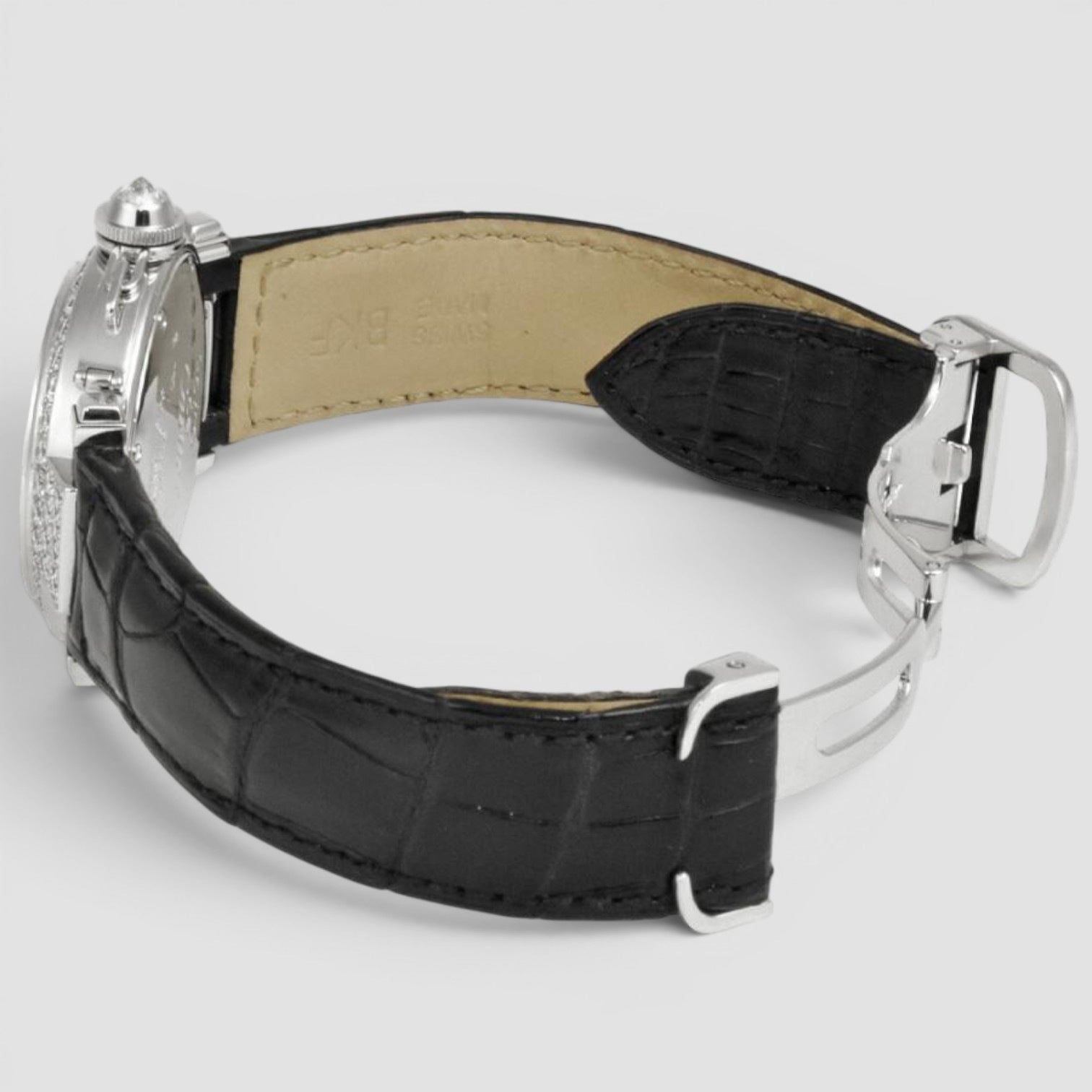 Pasha de Cartier 32mm 18K White Gold Diamond Bezel