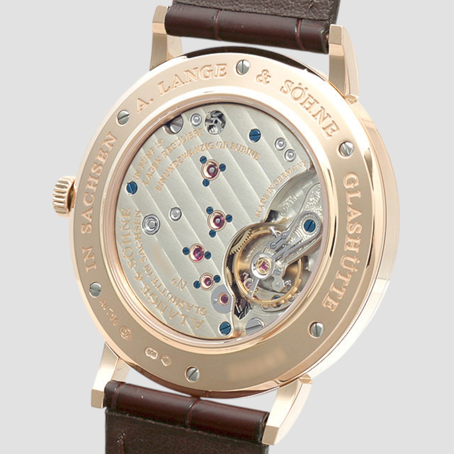 Saxonia Manual Wind 18K Rose Gold Silver Dial