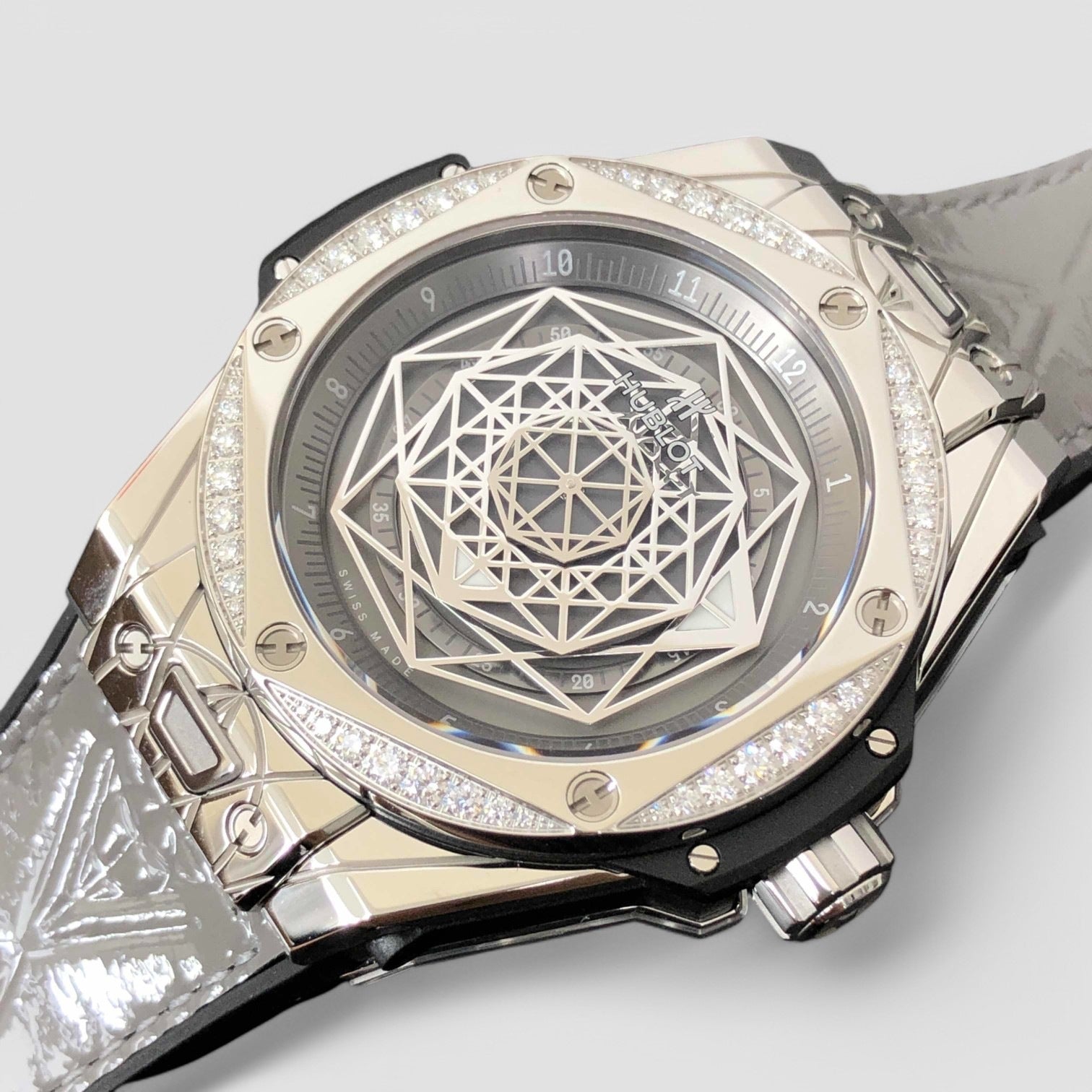 Big Bang Sang Bleu Automatic Diamonds Grey Dial Watch