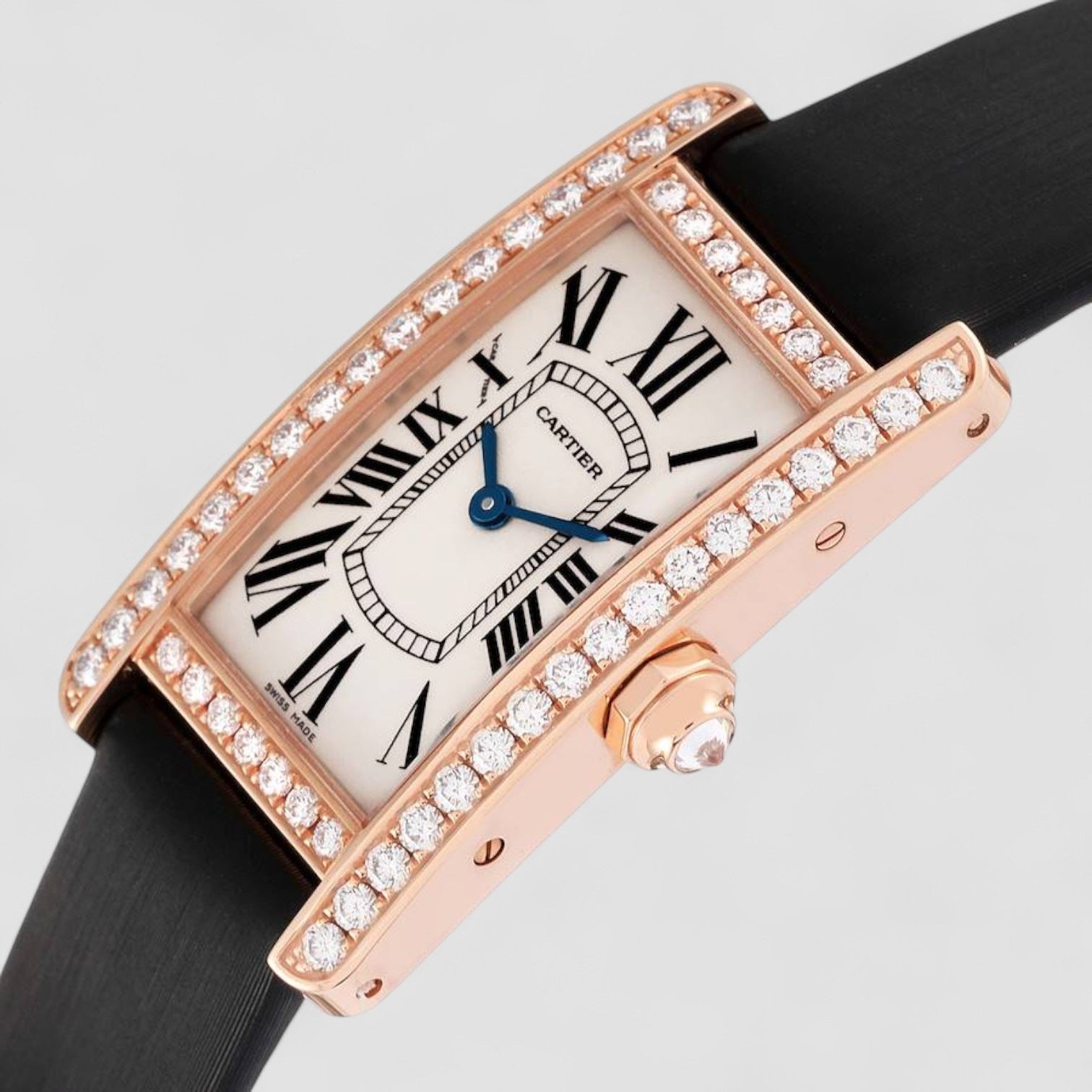 Tank Americaine Small Rose Gold Diamond Ladies Watch