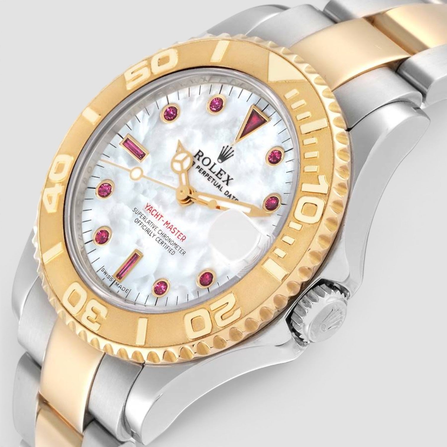 Yacht-Master 35mm Steel & Yellow Gold Mother-of-Pearl Ruby Dial