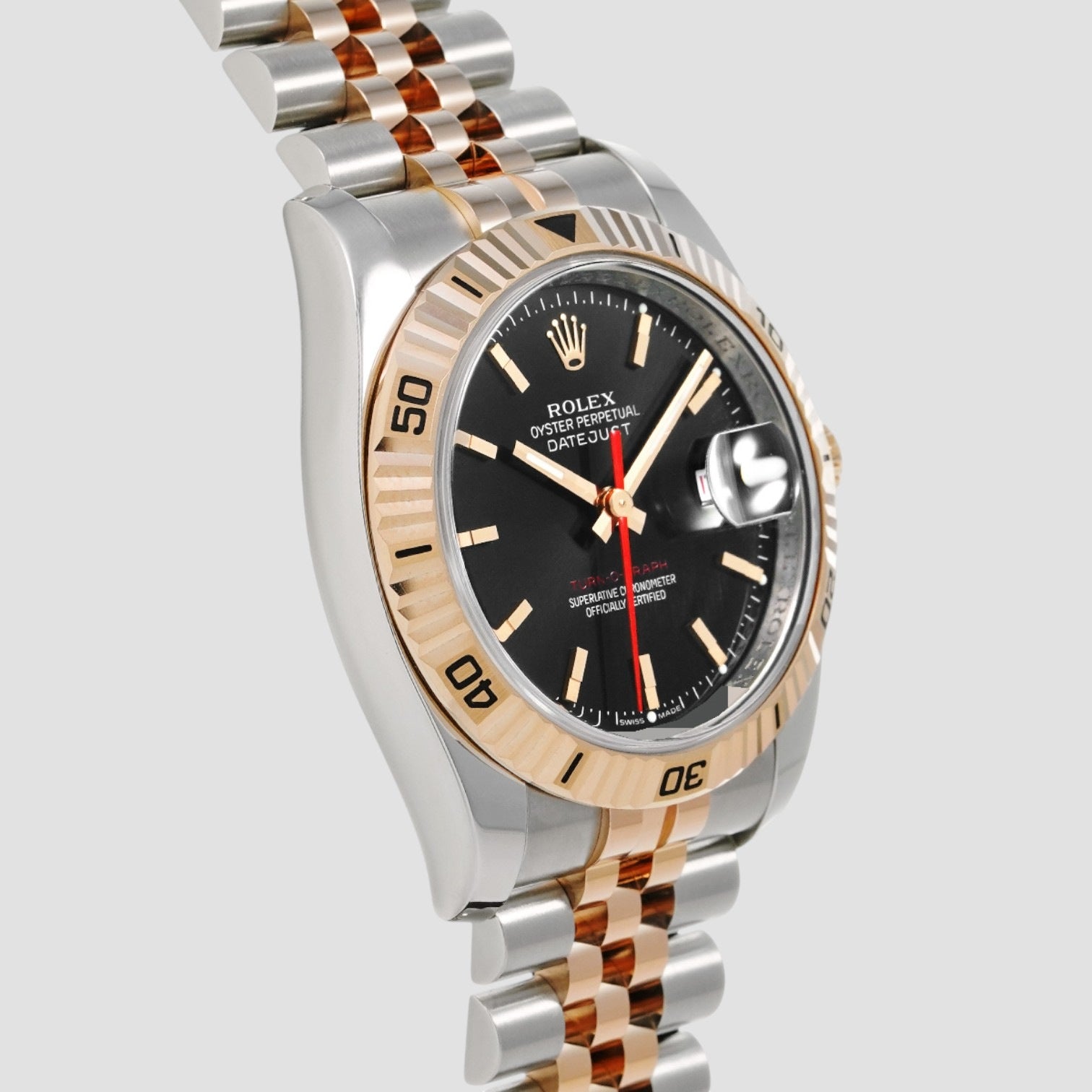Datejust 36 Black Dial Rose Gold & Steel Unisex Watch