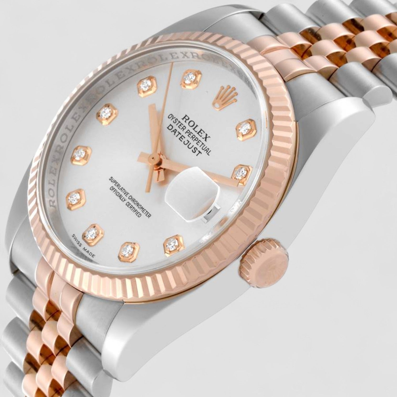 Datejust 36 Everose/Steel Pink Diamond Dial