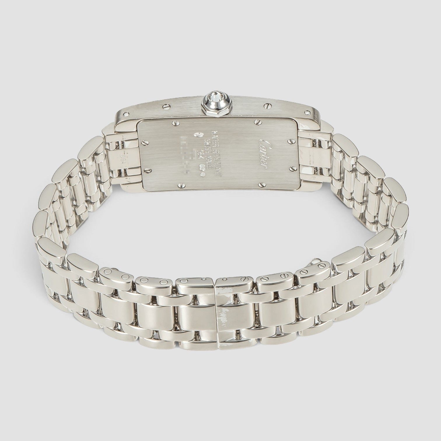 Tank Américaine 19 x 35mm 18K White Gold Diamond Bezel
