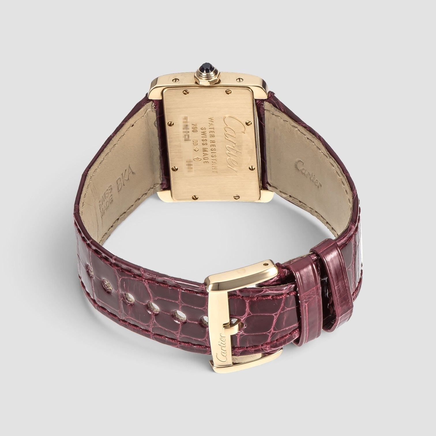 Tank Divan 31.5 x 25mm 18K Yellow Gold White Dial