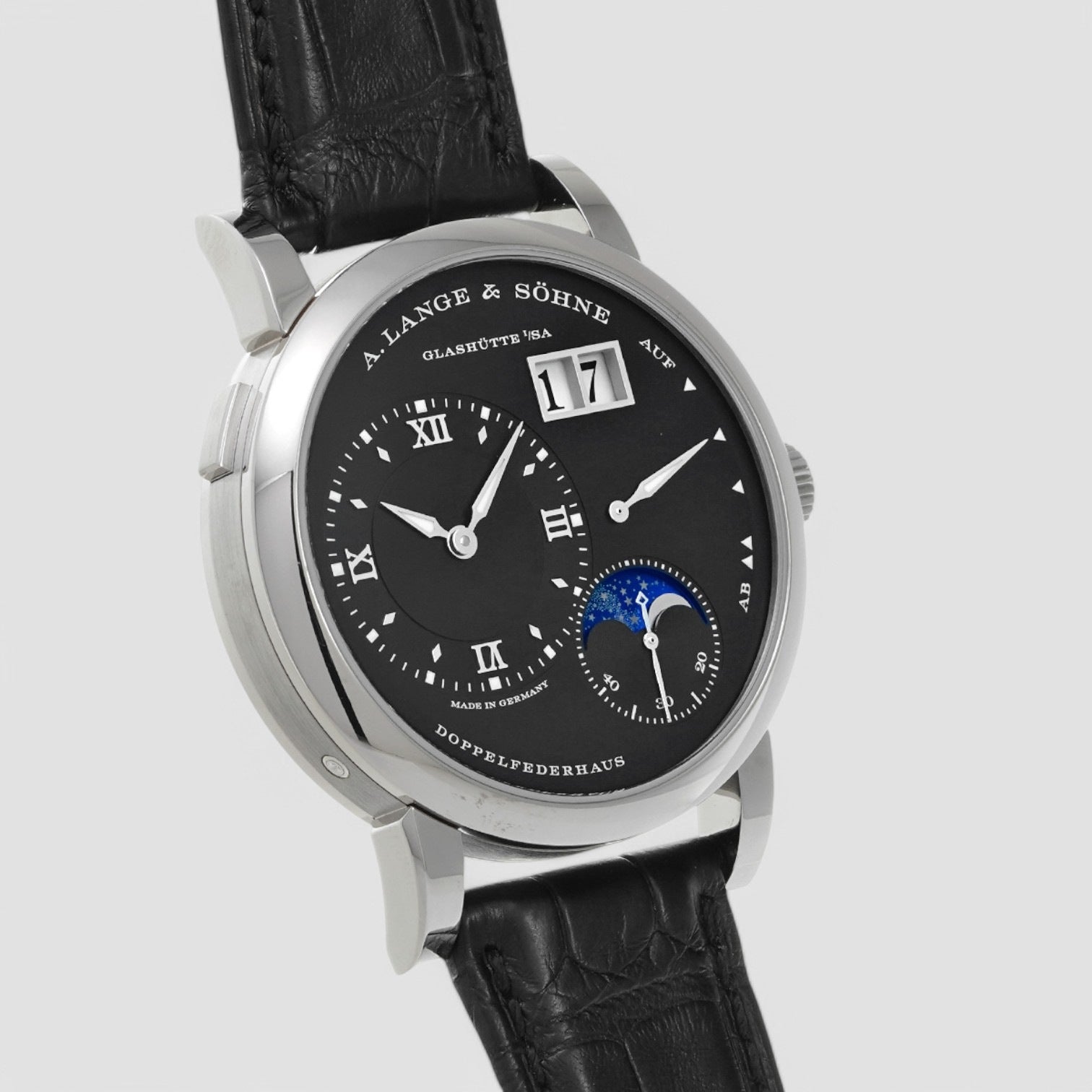 Lange 1 Moon 18K White Gold Black Dial