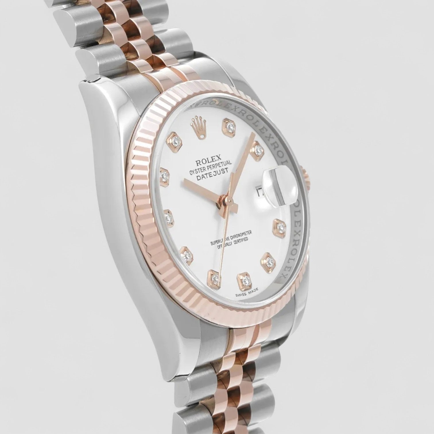 Datejust 36 White Diamond Dial Watch