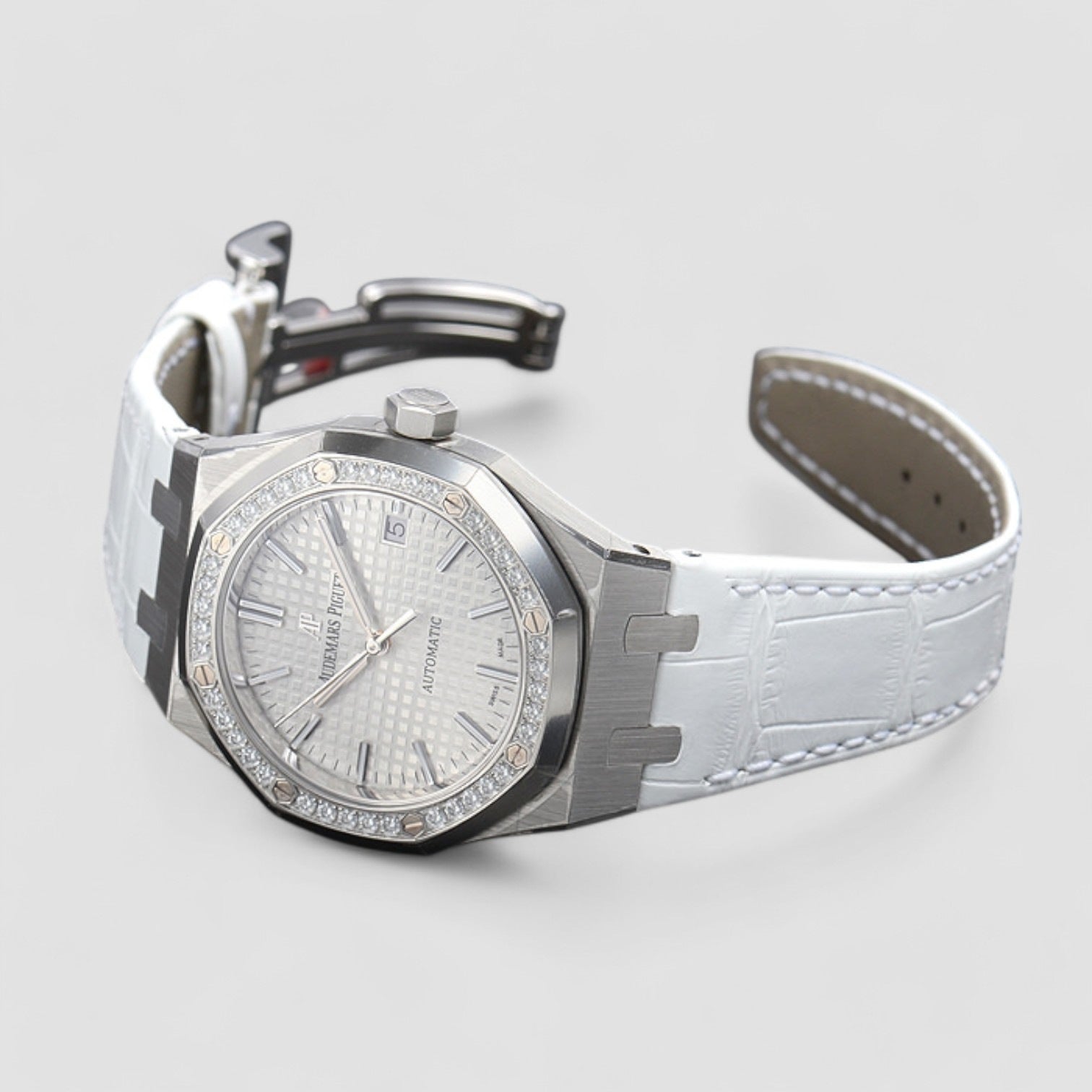 Royal Oak Selfwinding Stainless Steel Silver Index Diamond Bezel