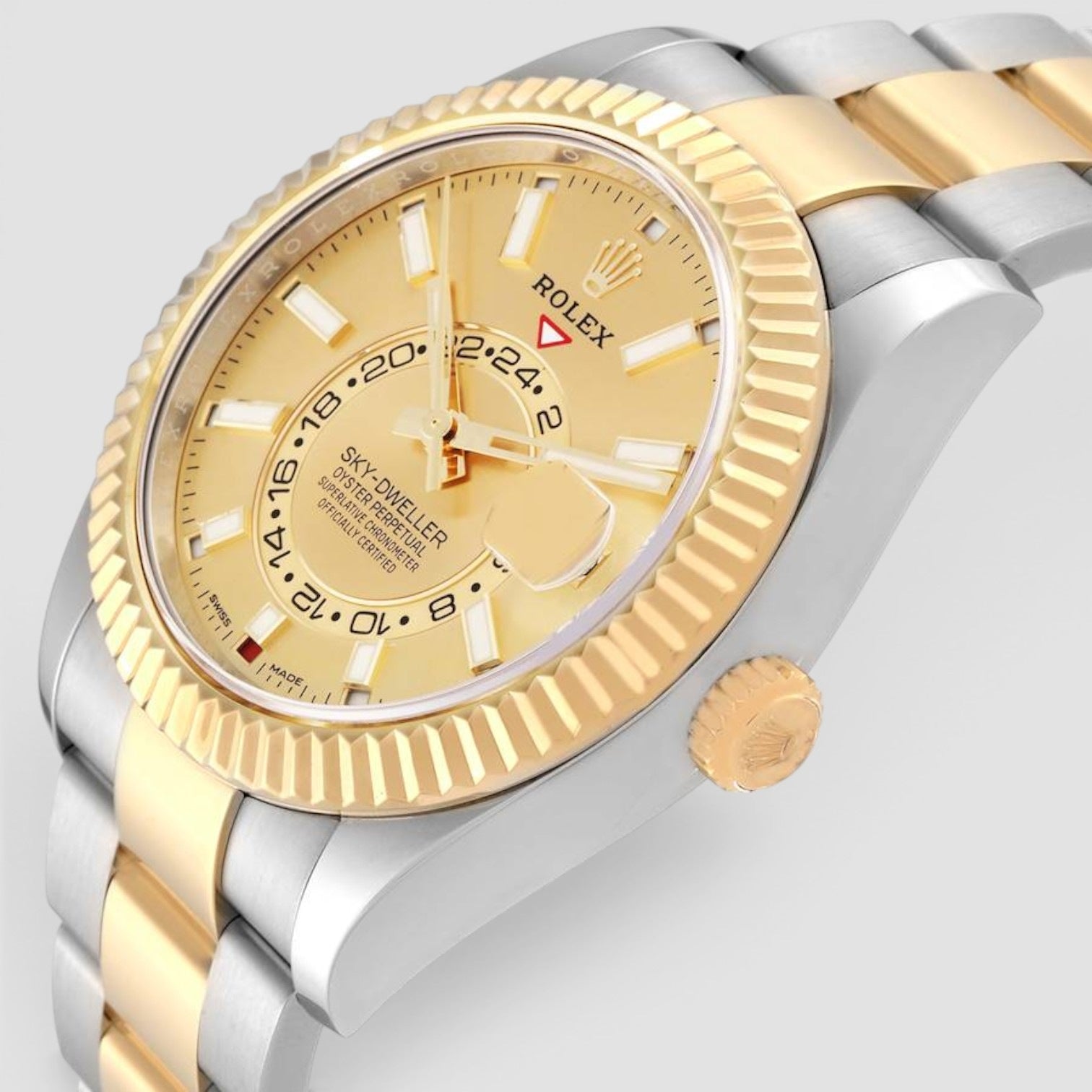 Sky-Dweller 42mm Steel & Yellow Gold Champagne Dial