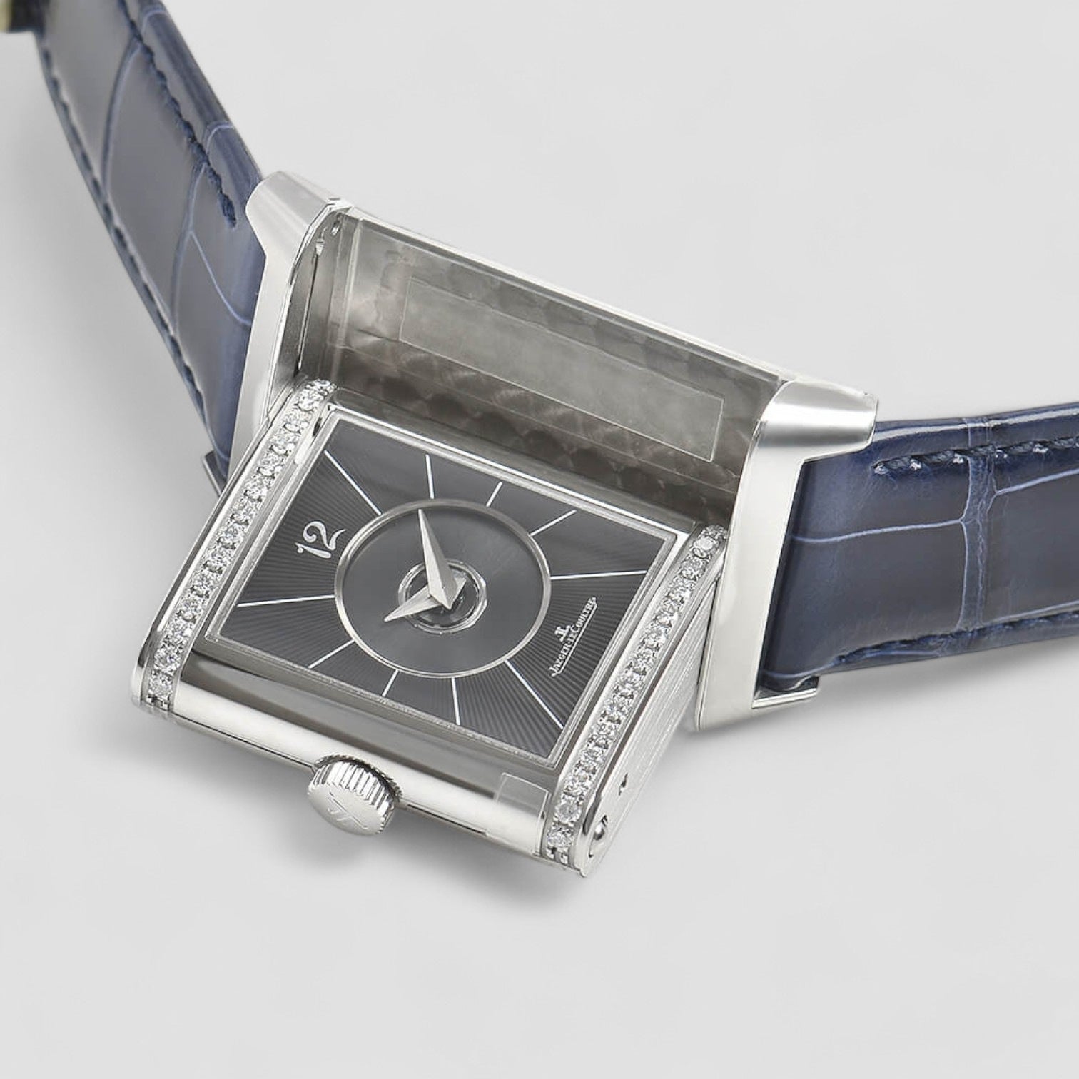 Reverso Automatic Black & Silver Dial Stainless Steel Ladies Watch