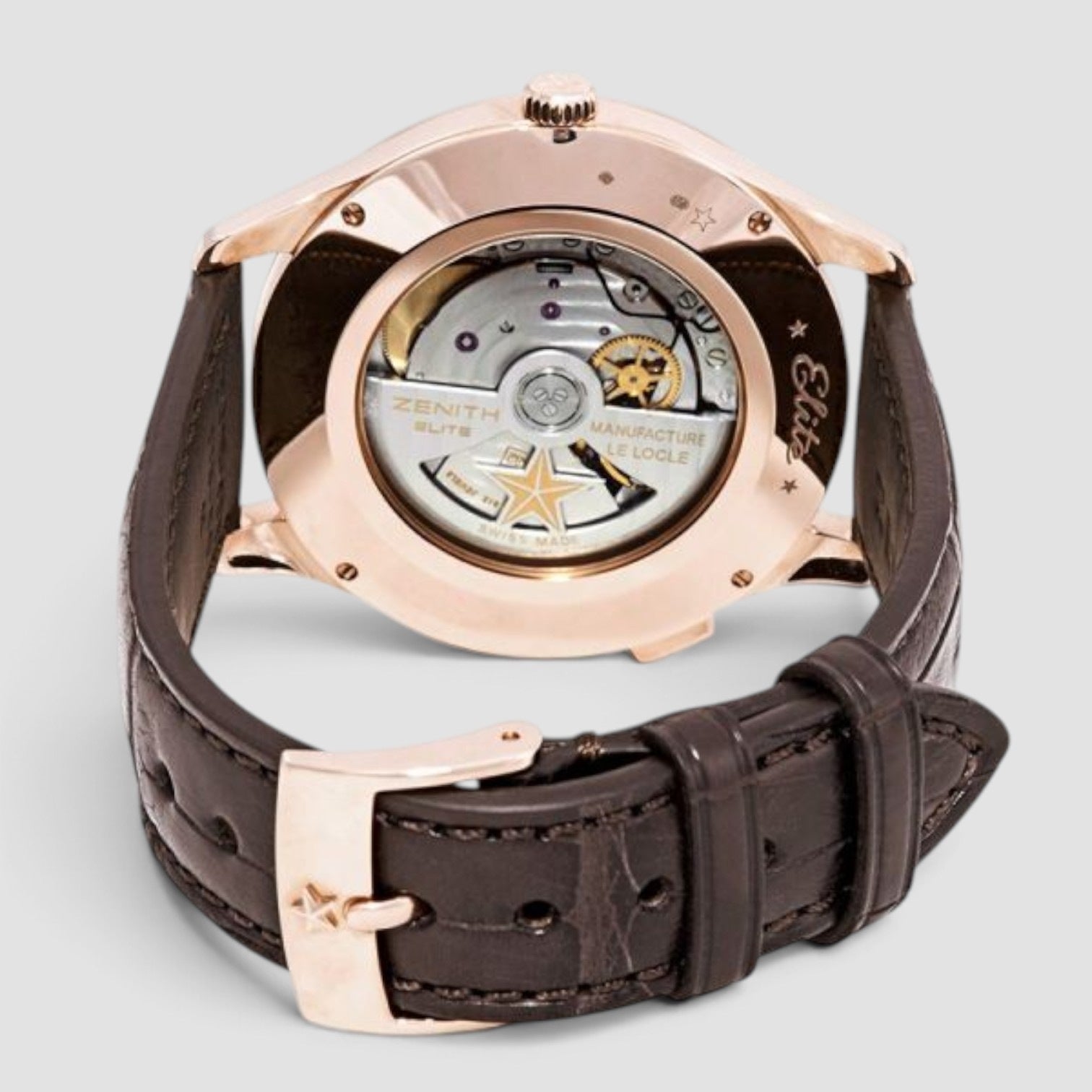 Elite Dual Time 40mm Rose Gold Silver Dial