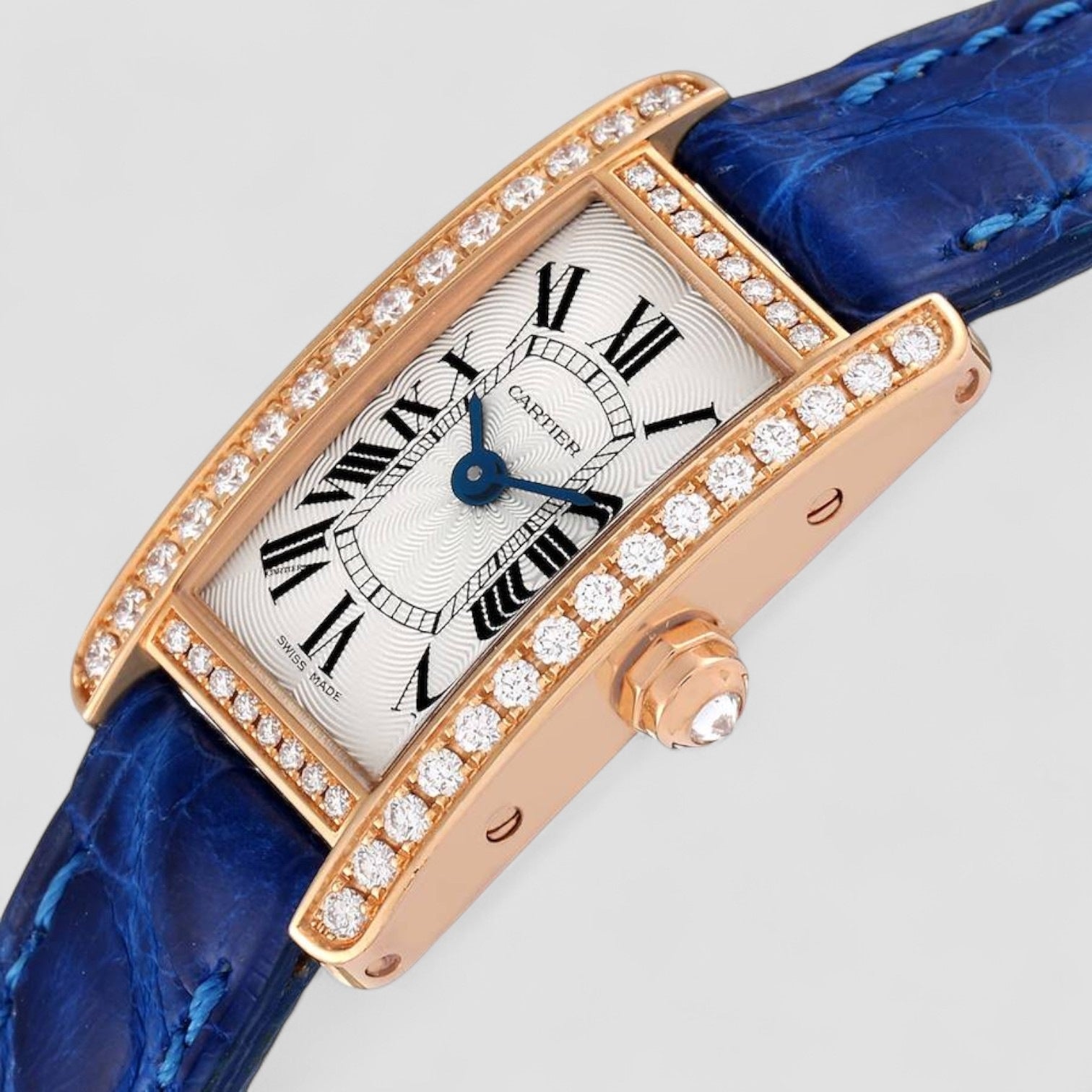 Tank Americaine Mini Rose Gold Diamond Ladies Watch