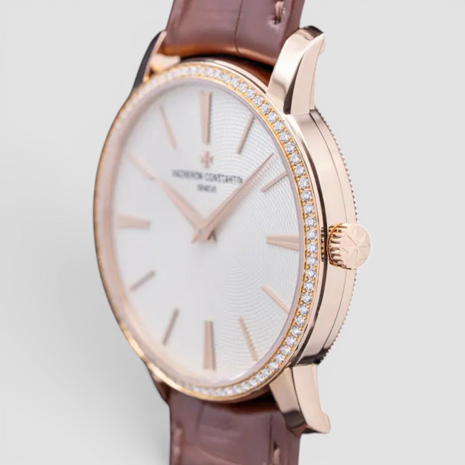 Traditionnelle 38mm 18K Rose Gold Silver Dial