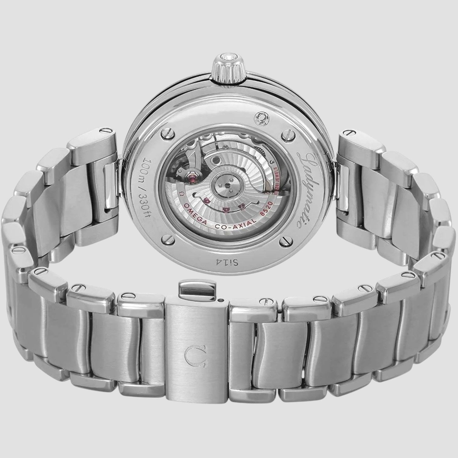 Deville Black Wave-patterned Diamond Dial Automatic Ladies Watch