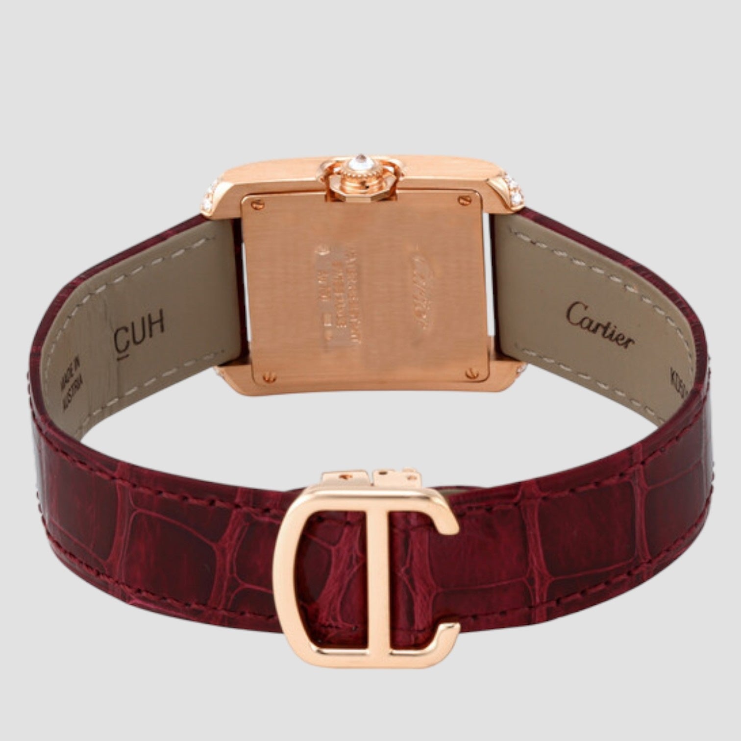 Tank Anglaise Silvered Flinque Dial Watch