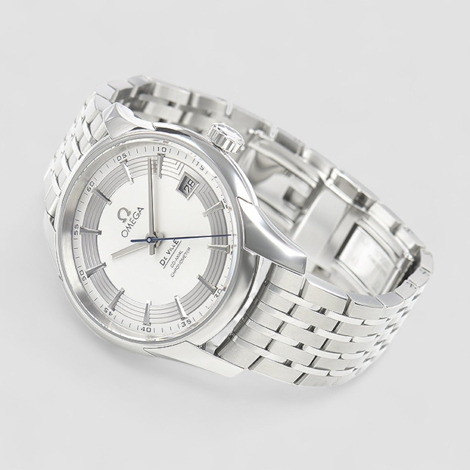 De Ville Co-Axial Hour Vision Silver Dial SS / Alligator