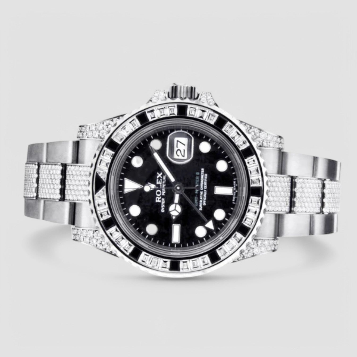 GMT-Master II – 40 mm – Oyster – Black Dial – Custom Diamond-Set - Iced Out