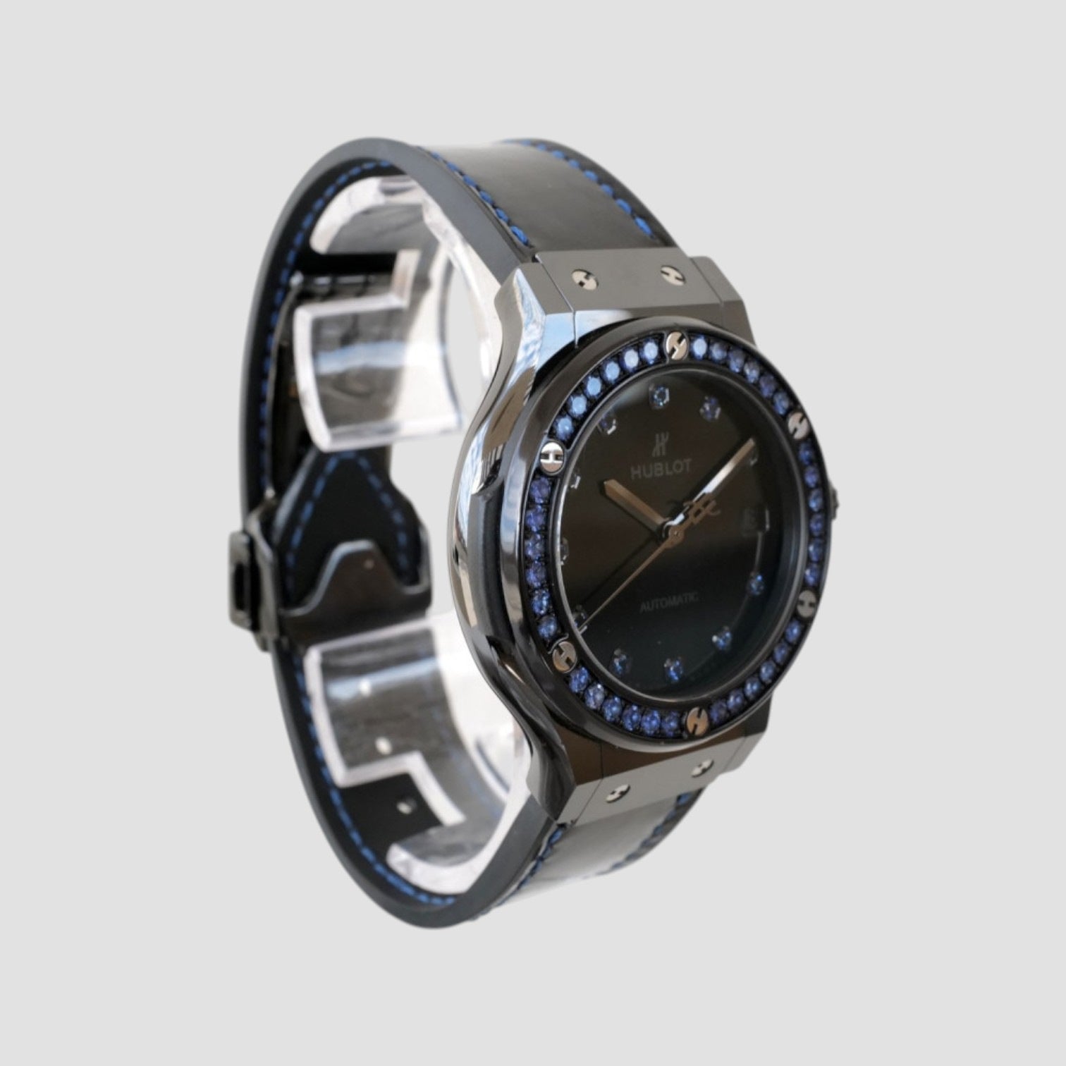 CLASSIC FUSION SHINY CERAMIC BLUE WATCH 38MM