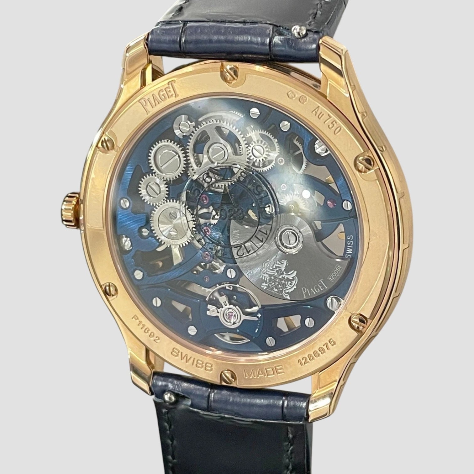 POLO SKELETON 42mm ROSE GOLD BLUE ALLIGATOR 42mm