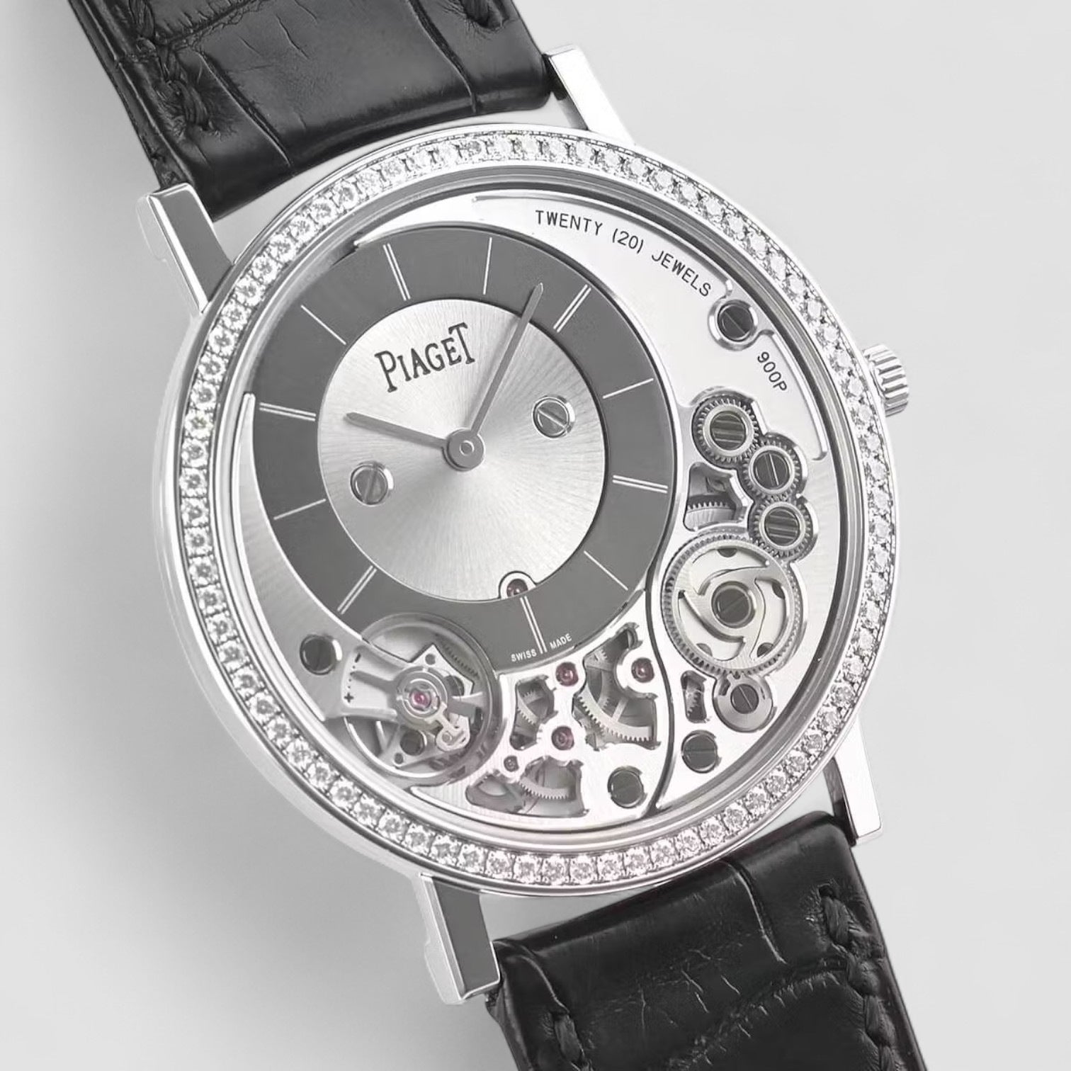900P 18L White Gold Diamond Bezel ULTRA THIN