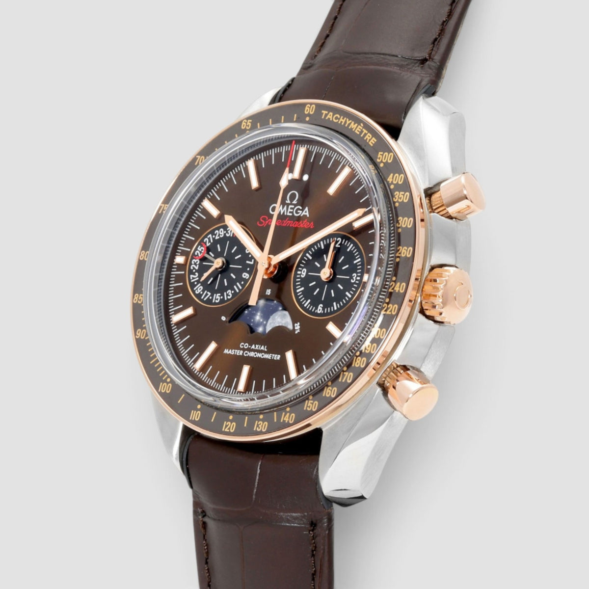 Speedmaster Moonphase Moonwatch 44.25mm Steel & Sedna Gold Brown Dial