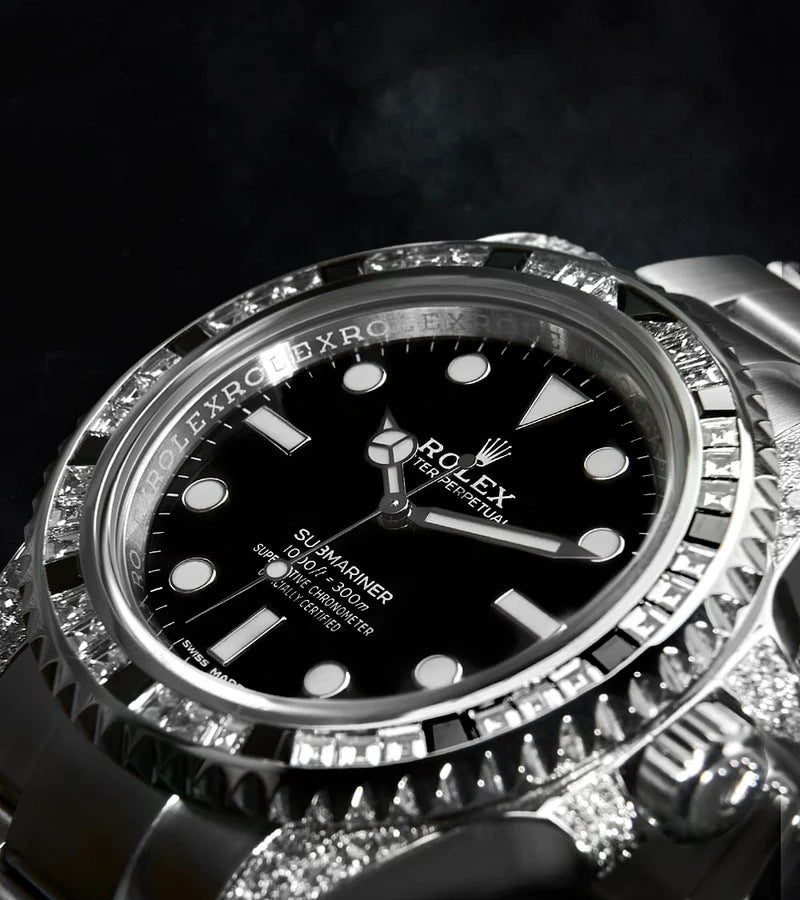 Submariner 41 mm – Oystersteel – Oyster – Custom Diamond-Set with 'Tuxedo' Bezel Iced Out
