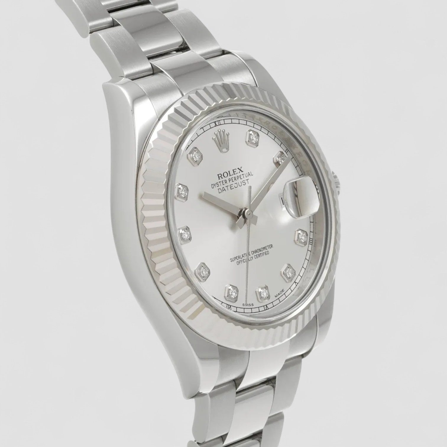 Datejust II Automatic Chronometer Diamond Silver Dial Men's Watch