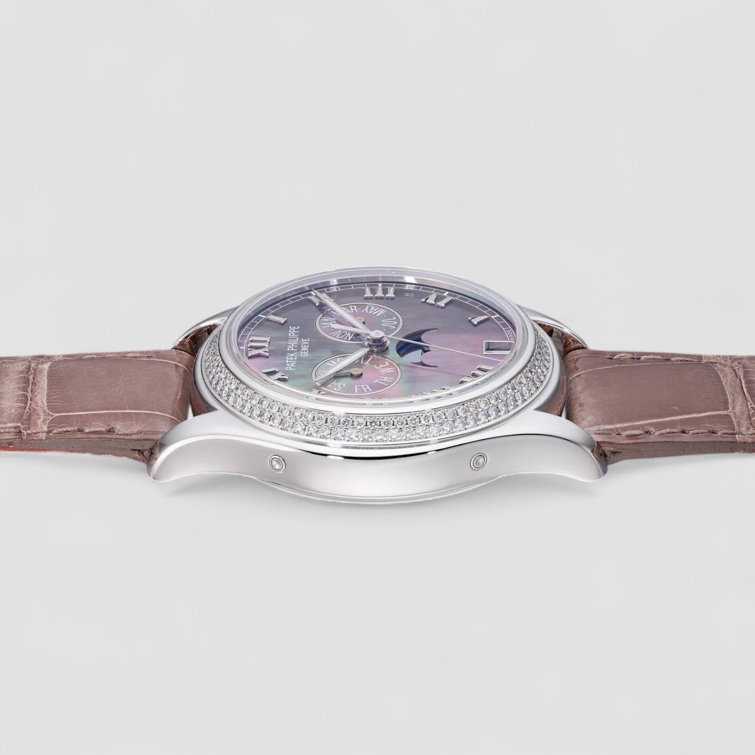 Ladies Annual Calendar Mother of Pearl 18K White Gold