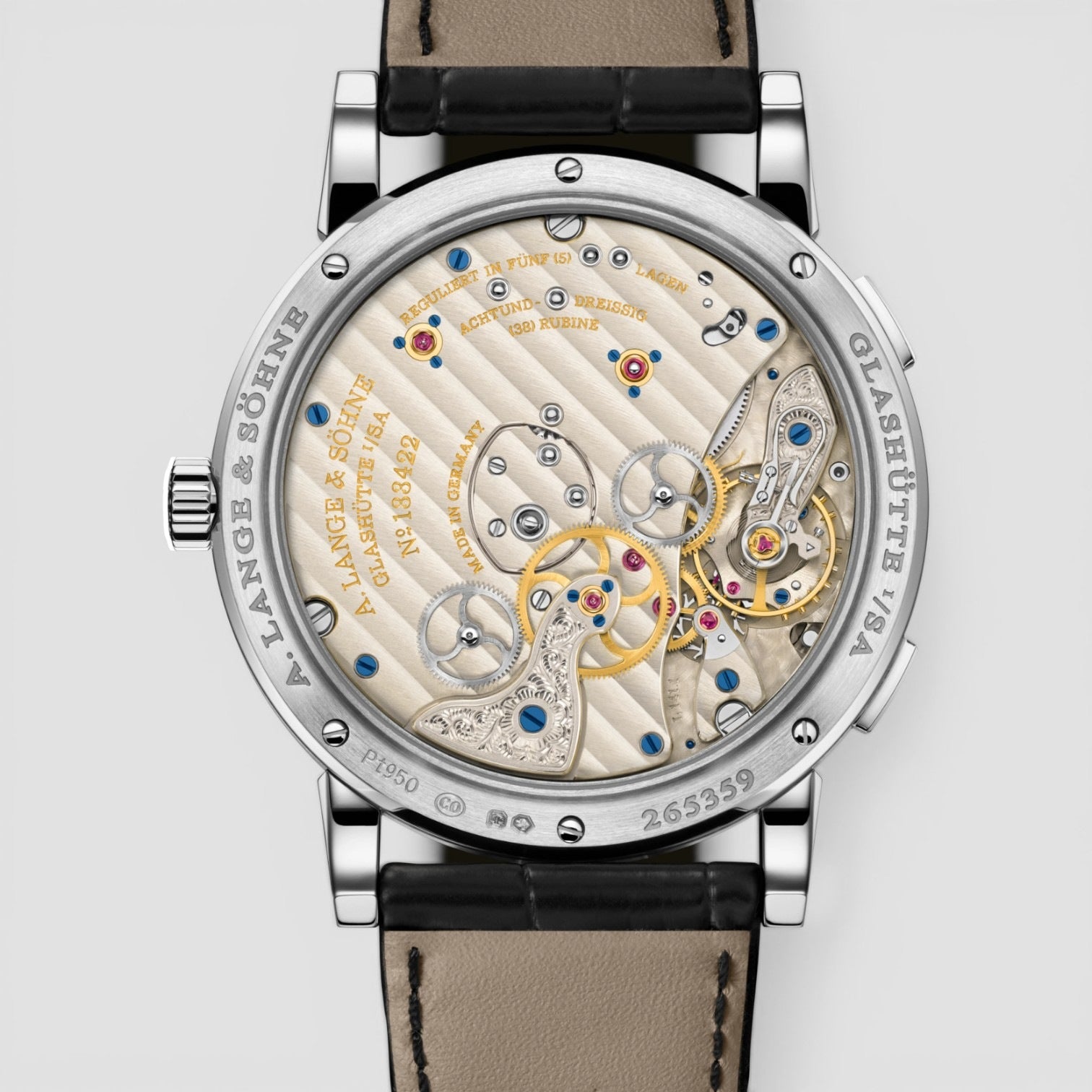 Lange 1 Time Zone Platinum 41.9mm Rhodie Silver Dial