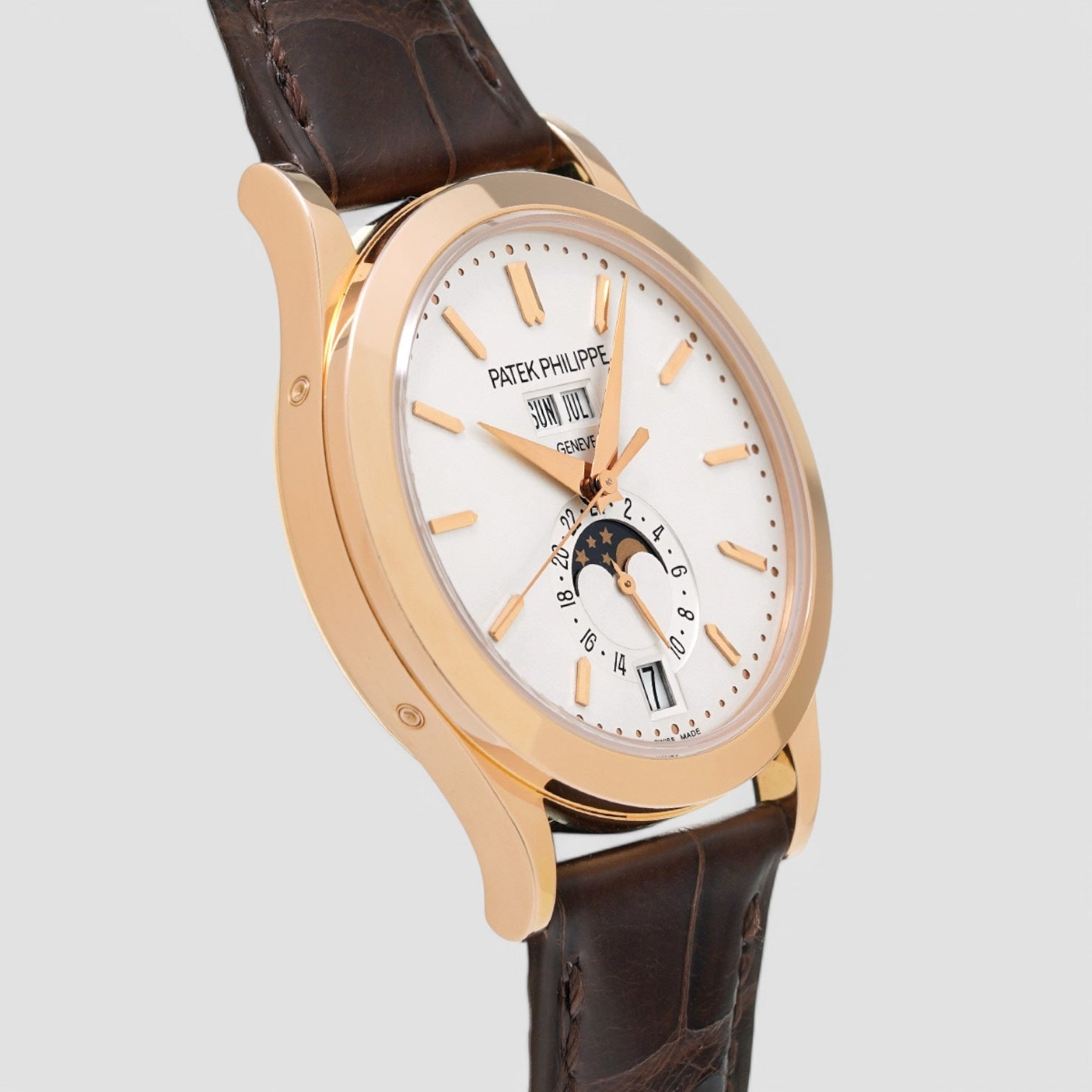 Annual Calendar Rose Gold Silver Dial 2020