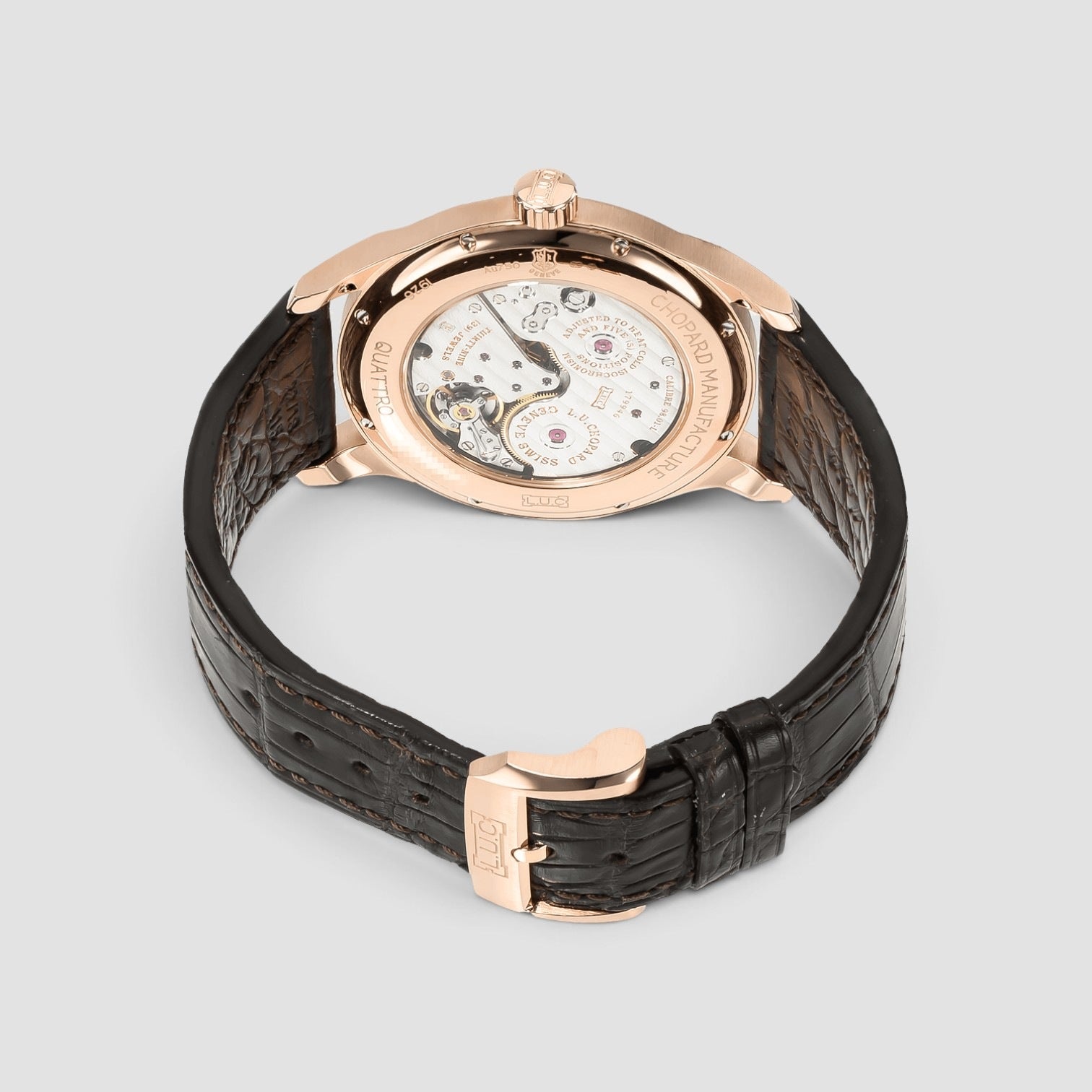 L.U.C Quattro 43mm Rose Gold Silver Dial