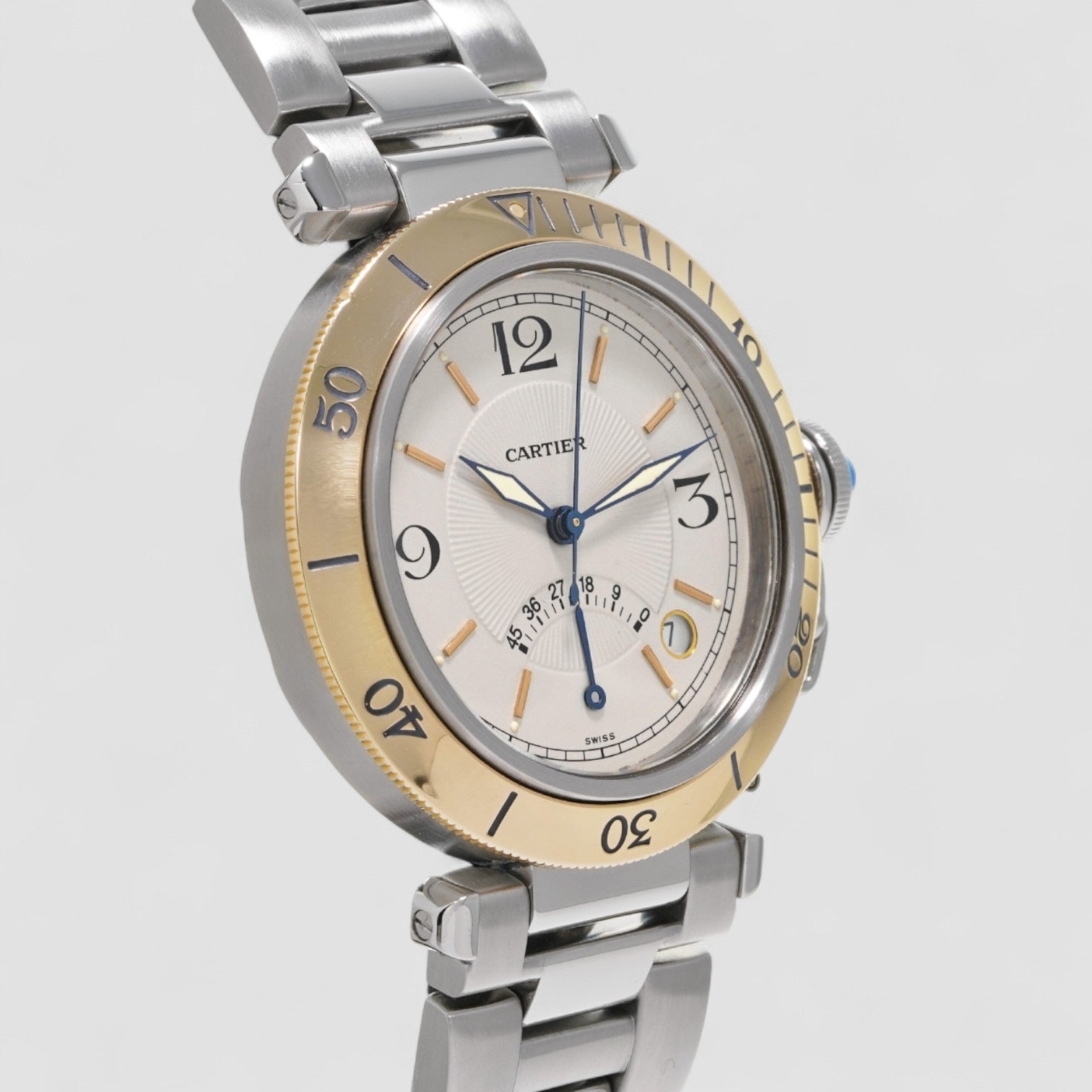 Pasha Diver Power Reserve Steel Yellow Gold Mens Watch