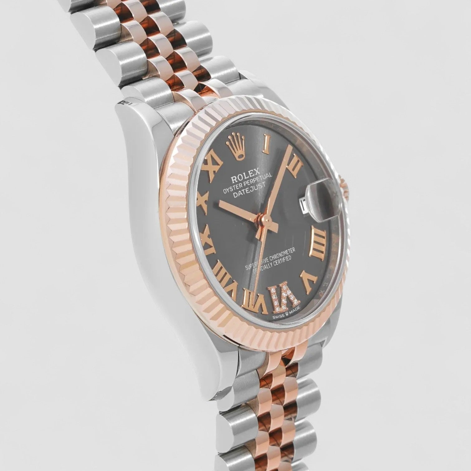 Datejust 31 Steel And 18ct Everose Gold Automatic Silver Diamond Dial Ladies Watch