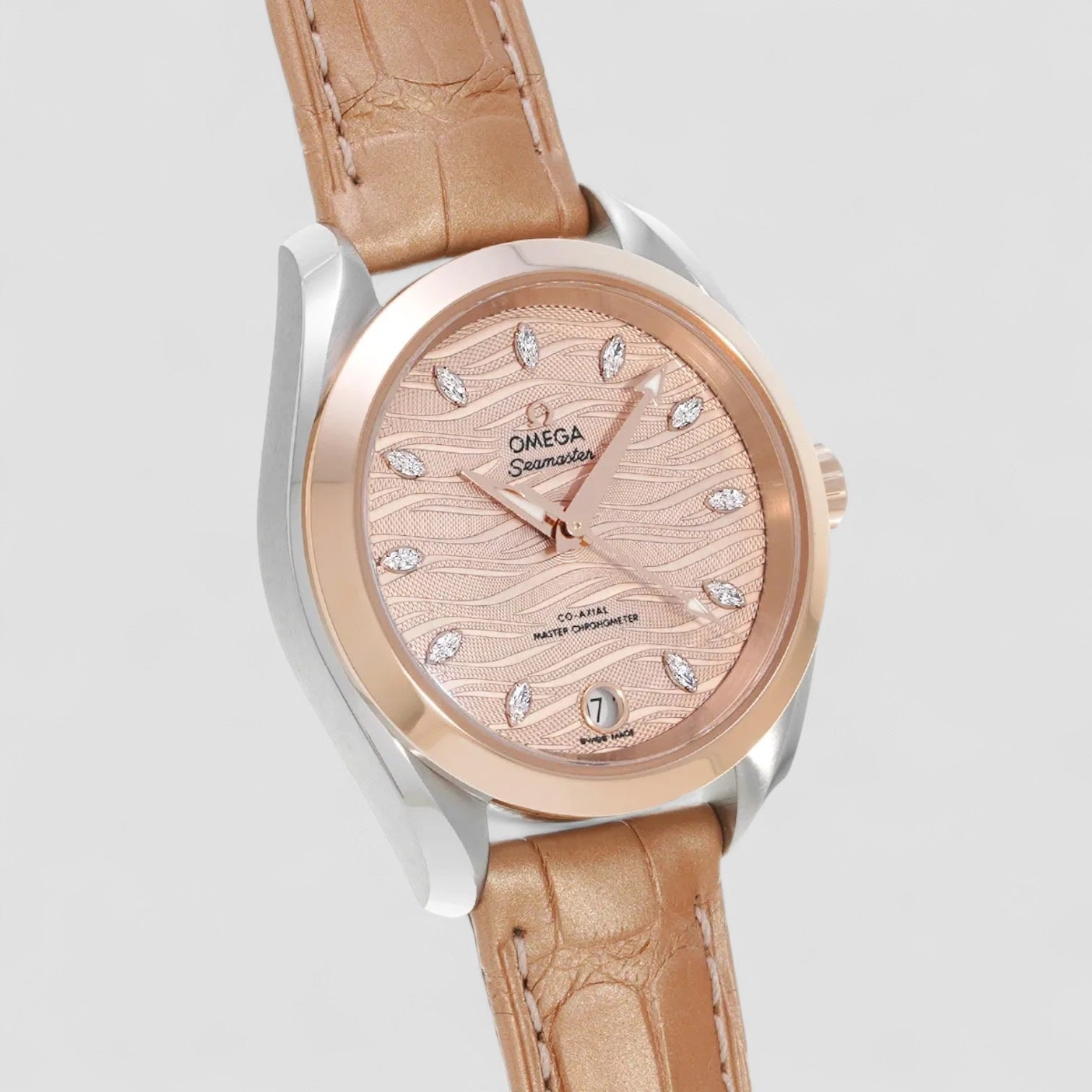 Aqua Terra Automatic Chronometer Diamond Grey Dial Ladies Watch