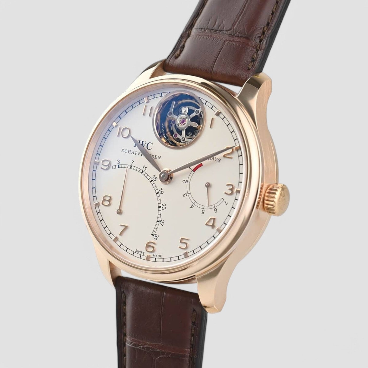 Portuguese Tourbillon Mystere Retrograde 18K Rose Gold Automatic Men's Watch