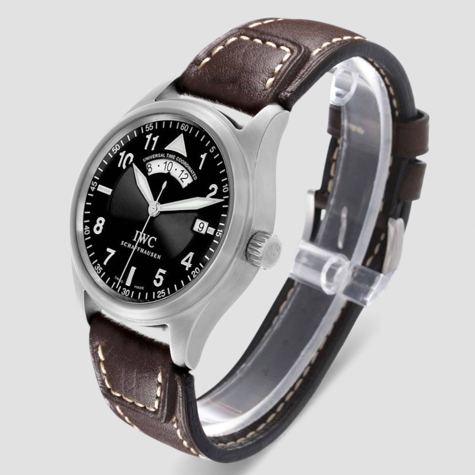 Pilots Spitfire UTC Automatic Black Dial Steel Mens Watch