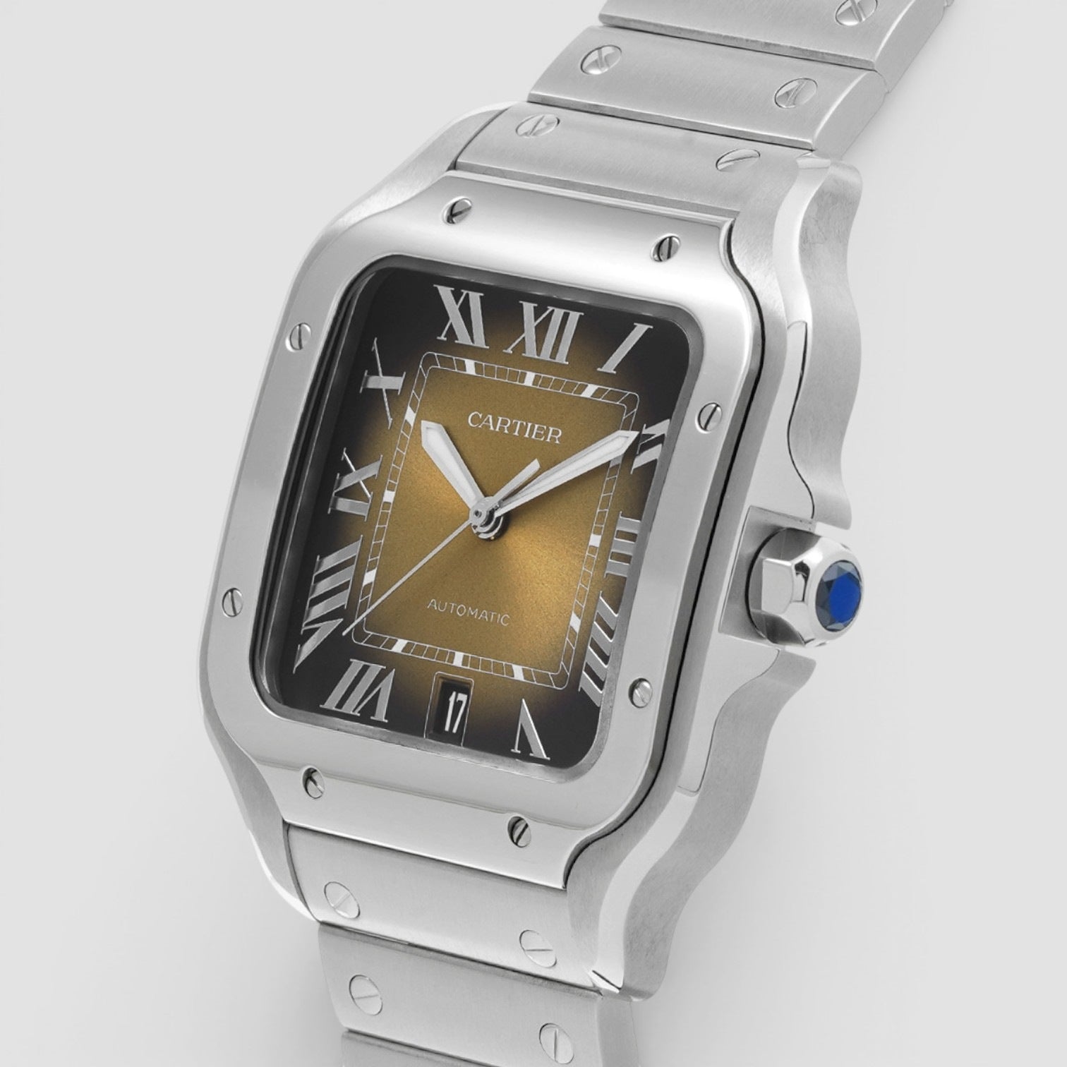 Santos de Cartier 39.8mm Steel Brown Dial