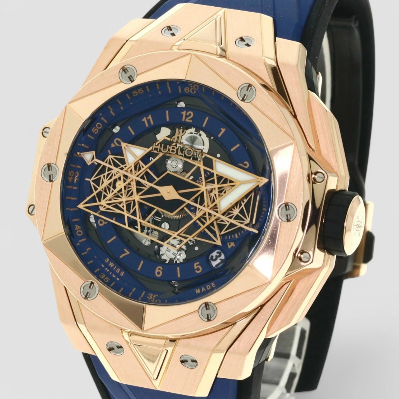 Big Bang Sang Bleu II Blue King Gold Unico 45mm Watch