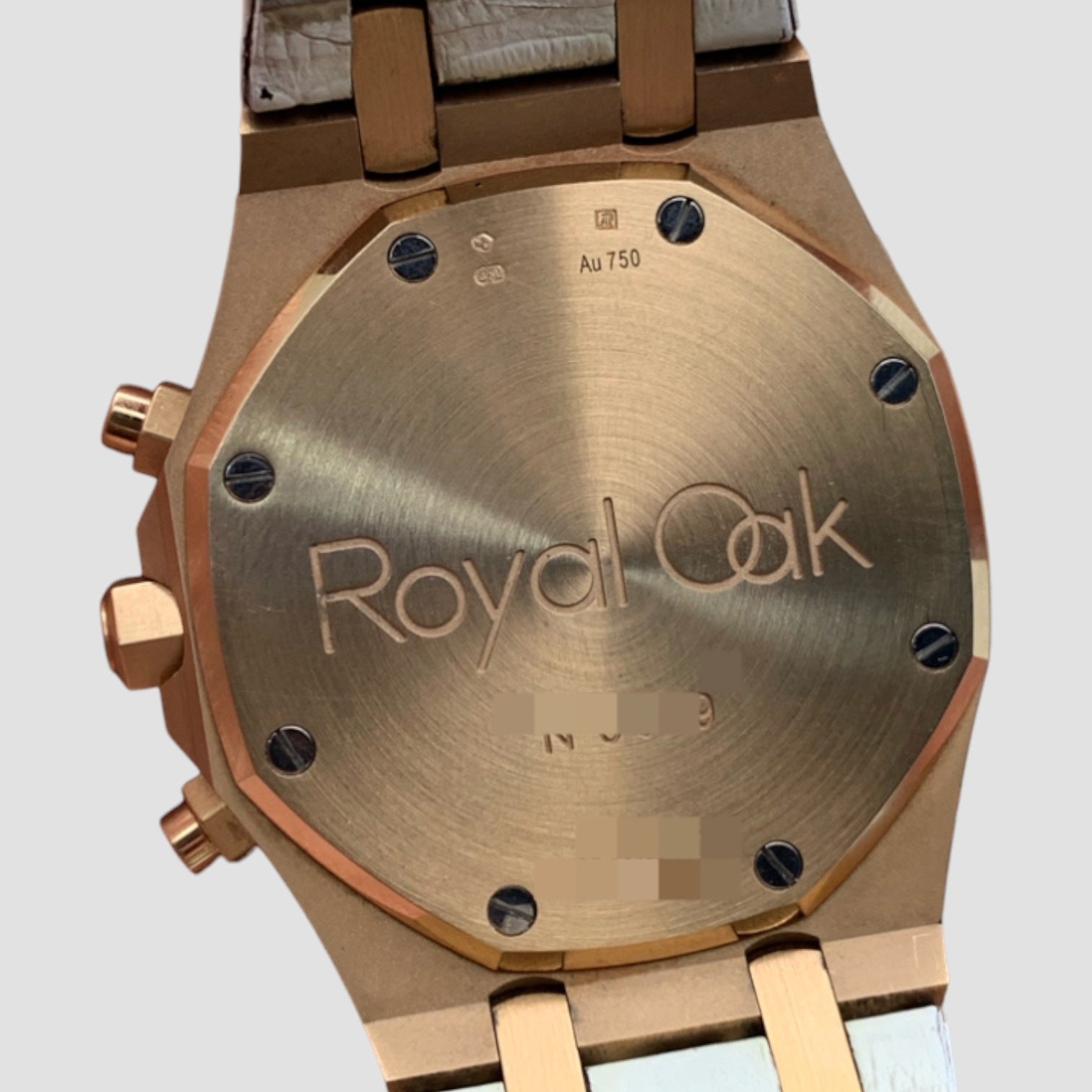 Royal Oak White Dial 18k Rose Gold Automatic Ladies Watch