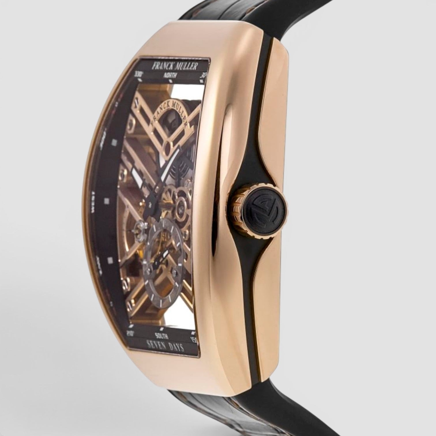 Vanguard 7 Day Power Reserve Skeleton 18kt Rose Gold Men's Watch