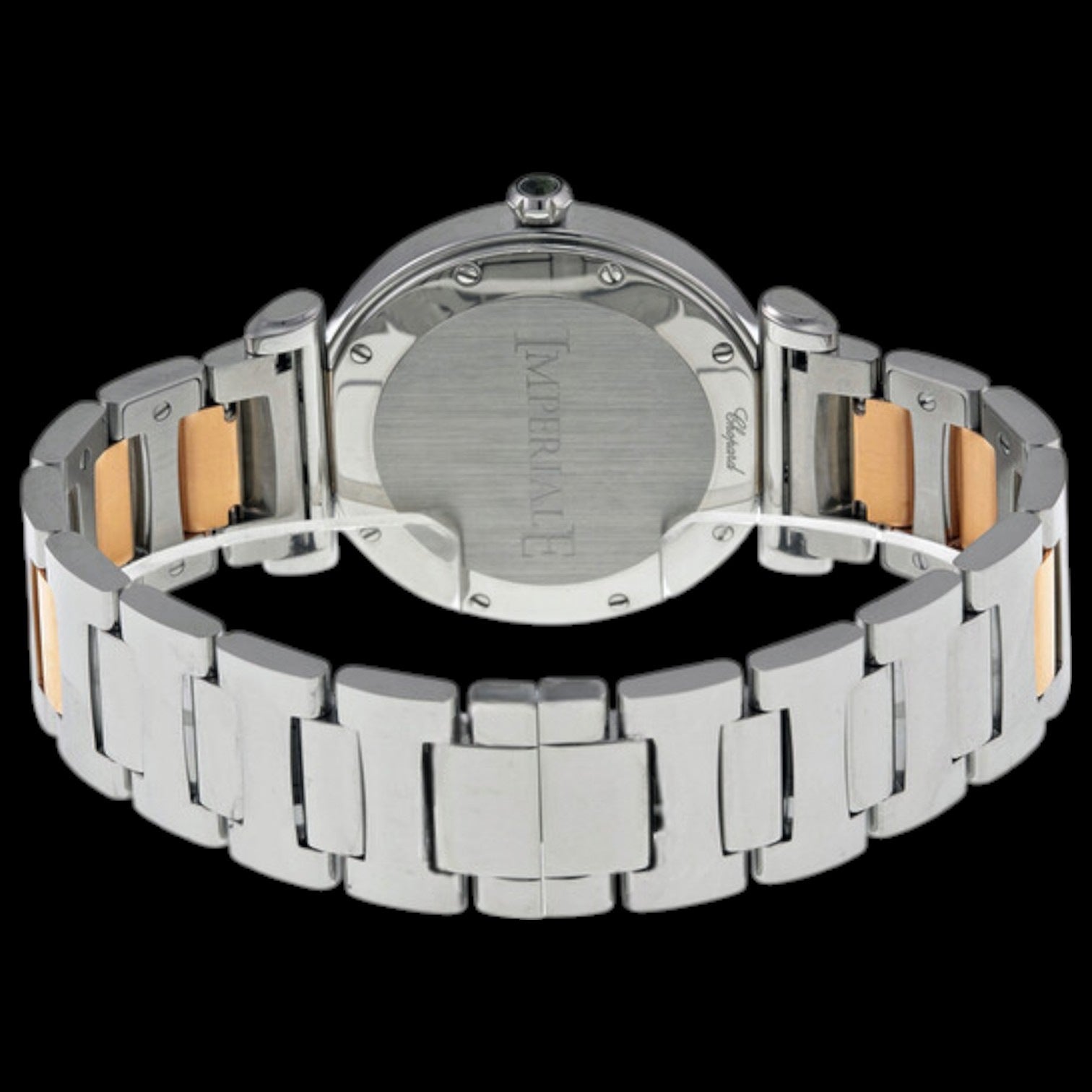 Imperiale Green Dial Stainless Steel and 18kt Rose Gold Ladies Watch