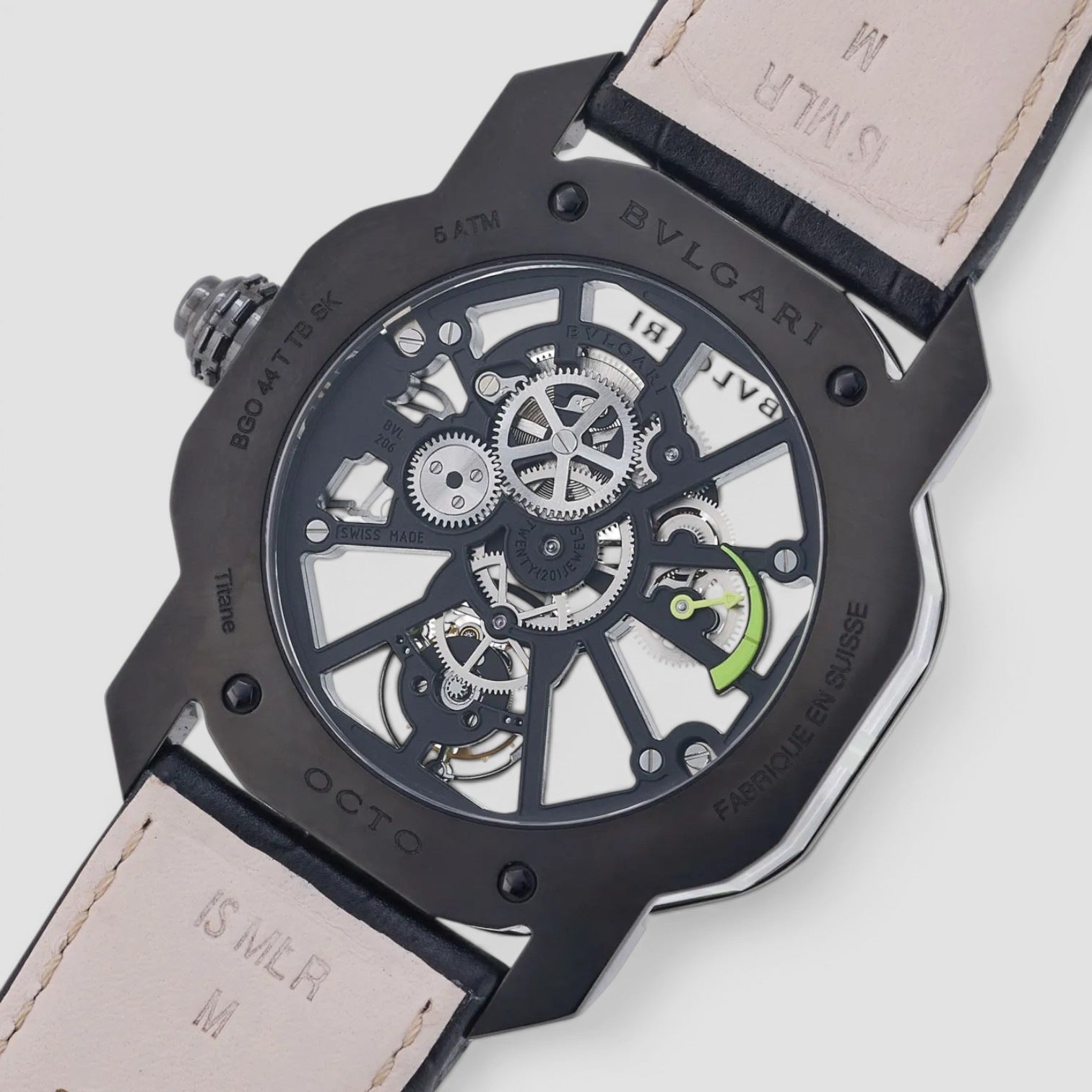 Octo Tourbillon Sapphire 44mm Titanium DLC Skeleton Dial